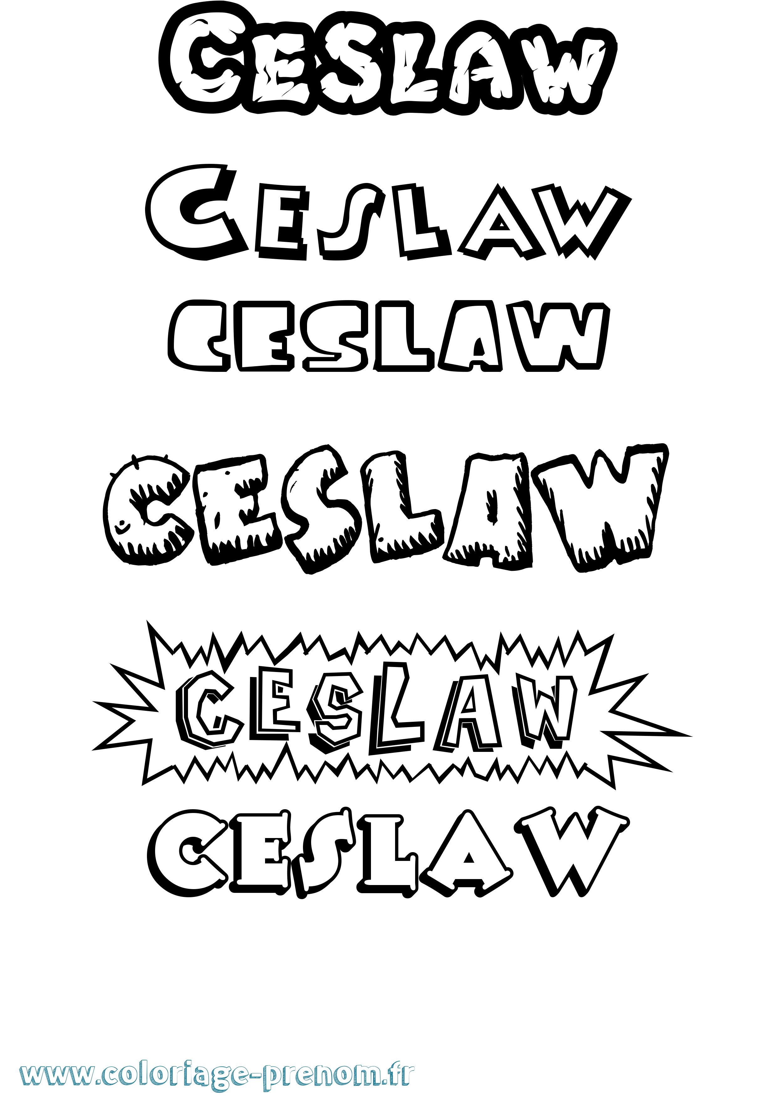 Coloriage Ceslaw Dessin Animé Coloriage prénom Ceslaw Dessin Animé