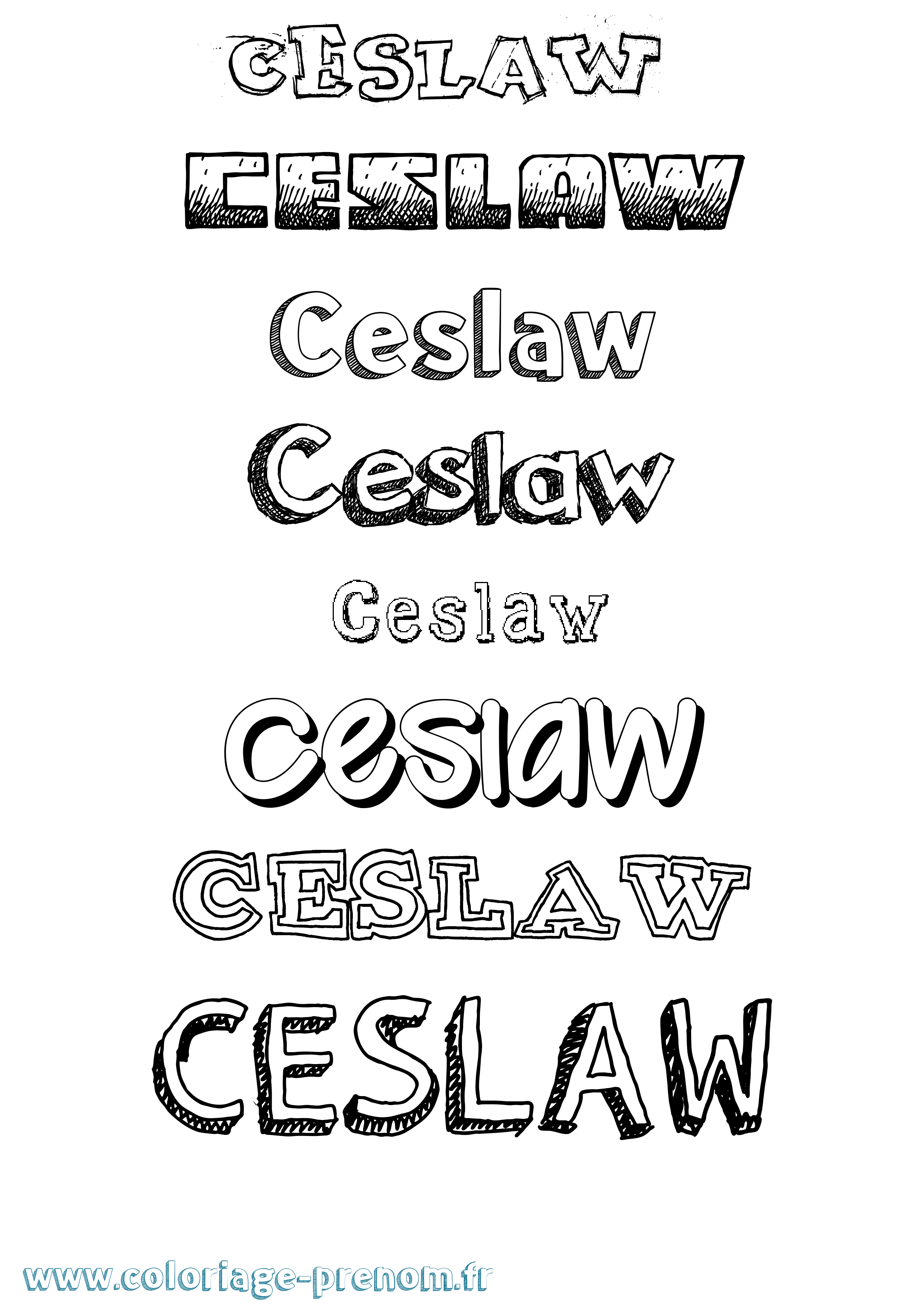 Coloriage Ceslaw Dessiné Coloriage prénom Ceslaw Dessiné
