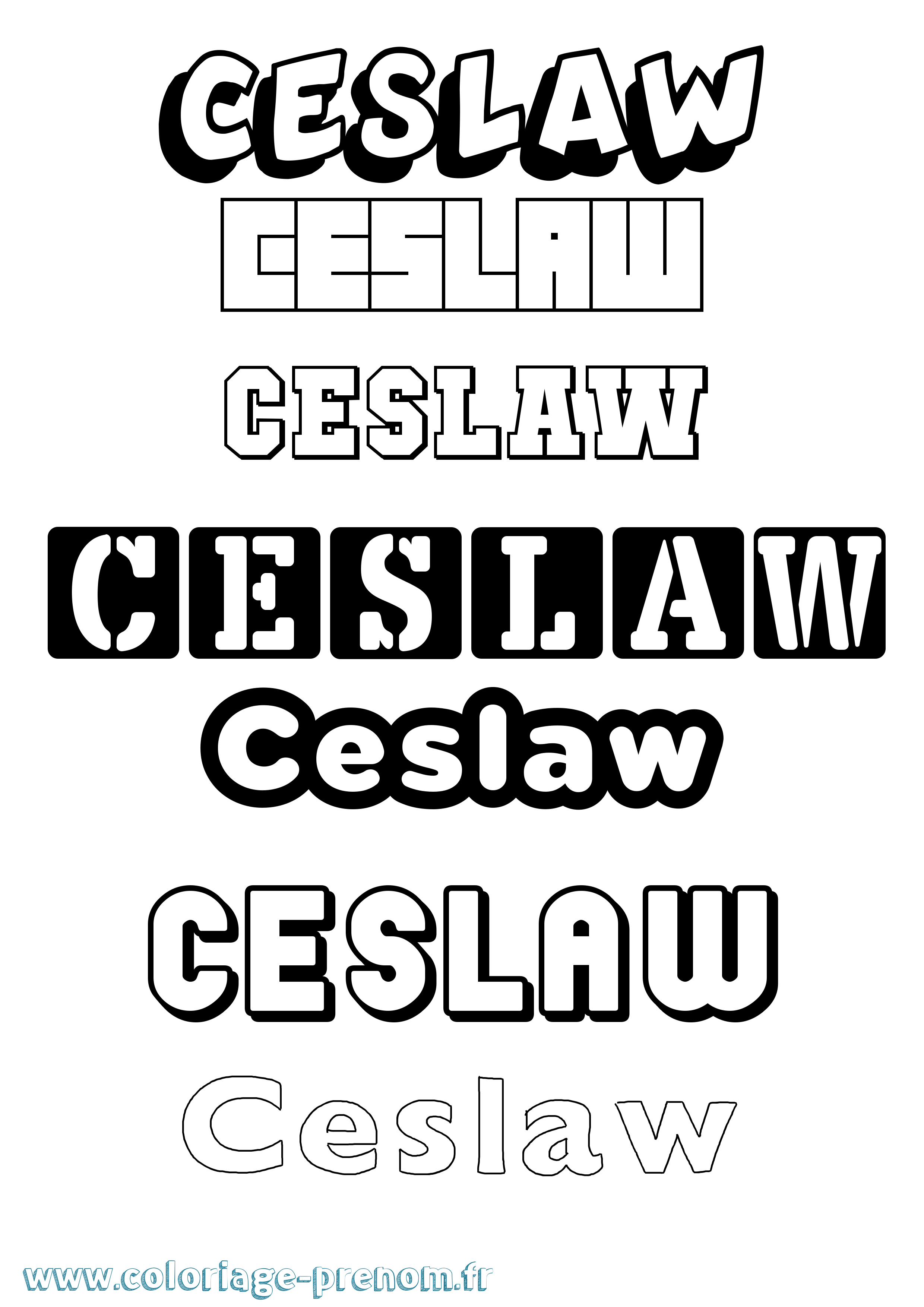 Coloriage prénom Ceslaw Simple