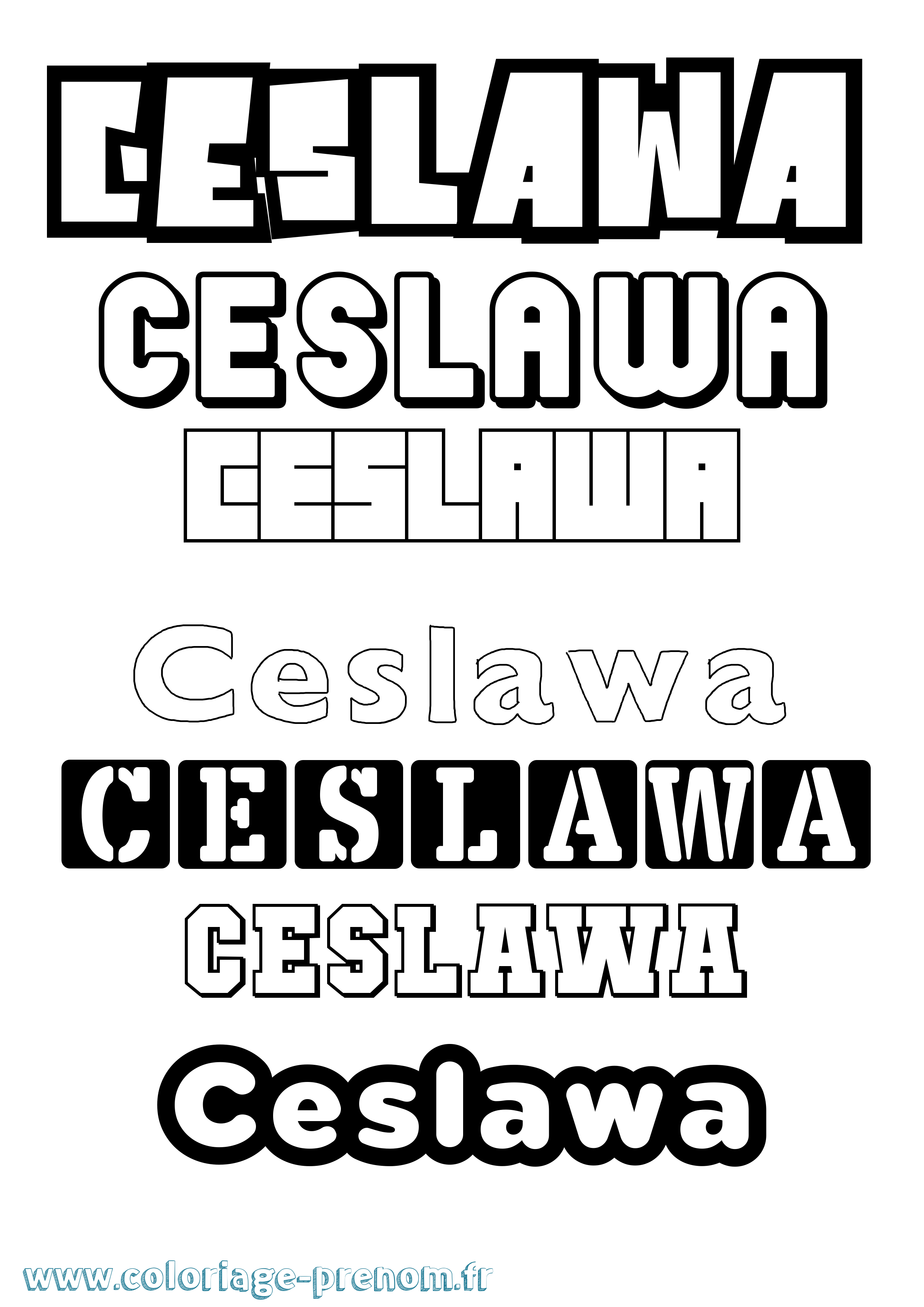 Coloriage prénom Ceslawa Simple