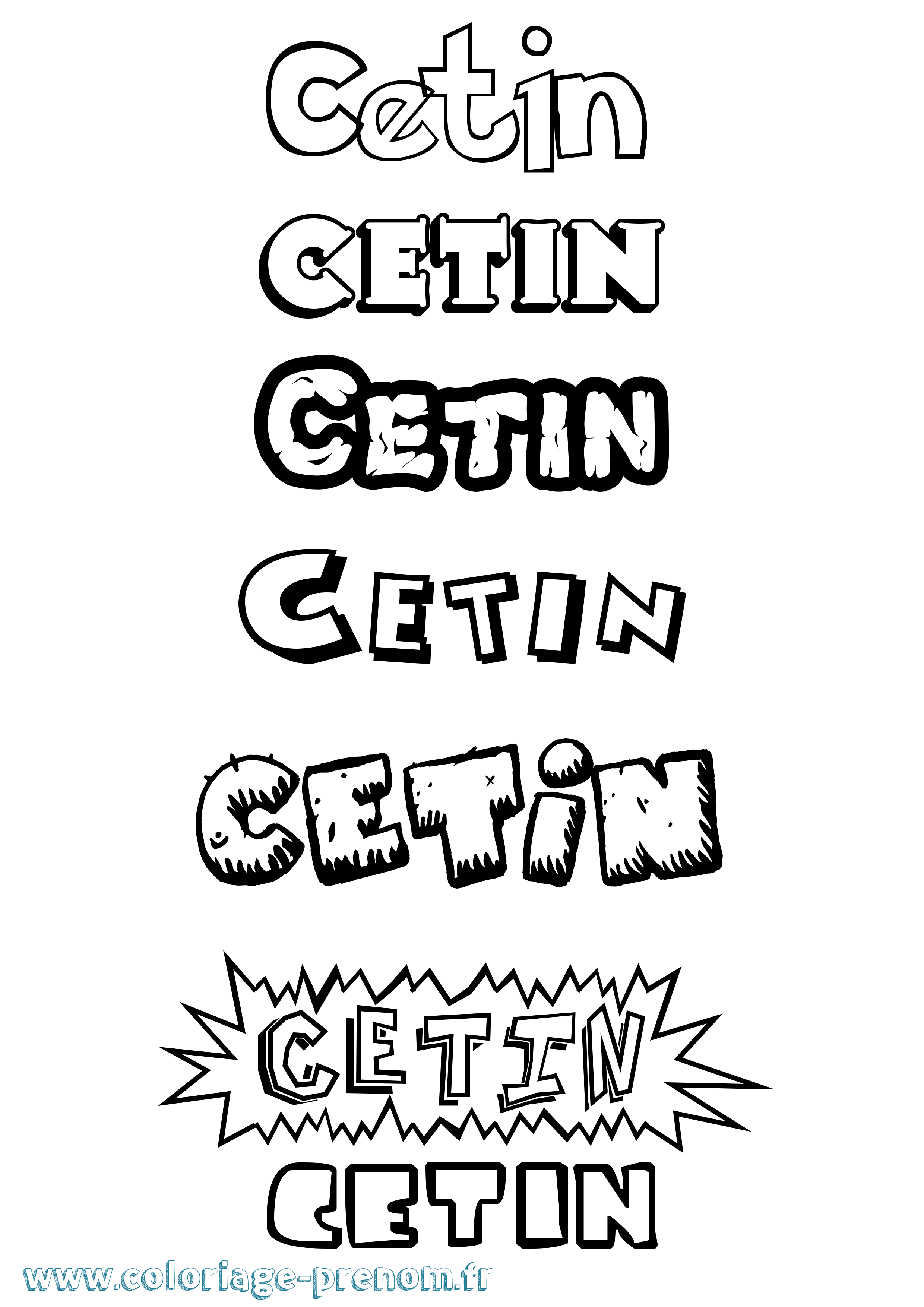 Coloriage Cetin Dessin Animé Coloriage prénom Cetin Dessin Animé