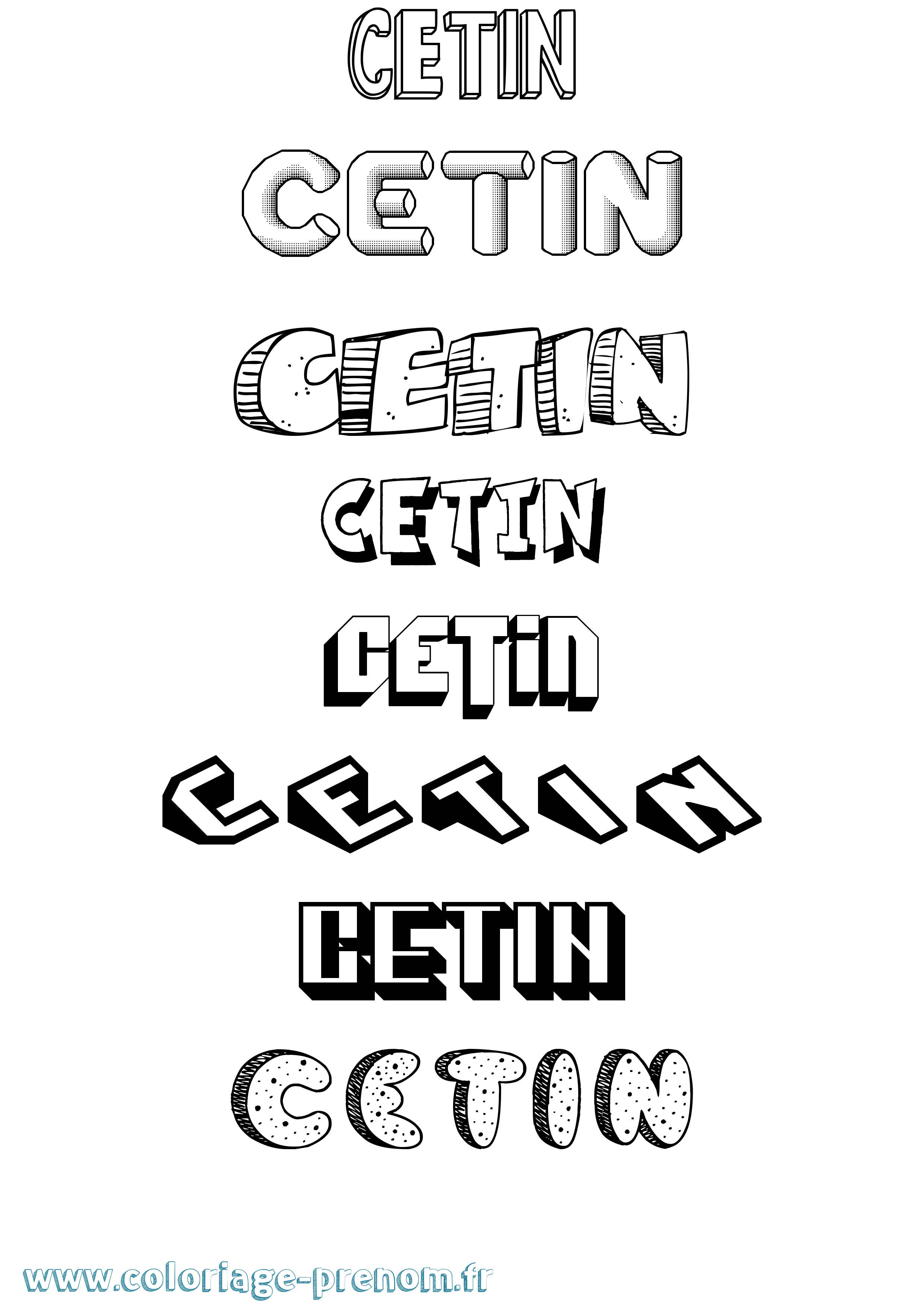 Coloriage Cetin Effet 3D Coloriage prénom Cetin Effet 3D