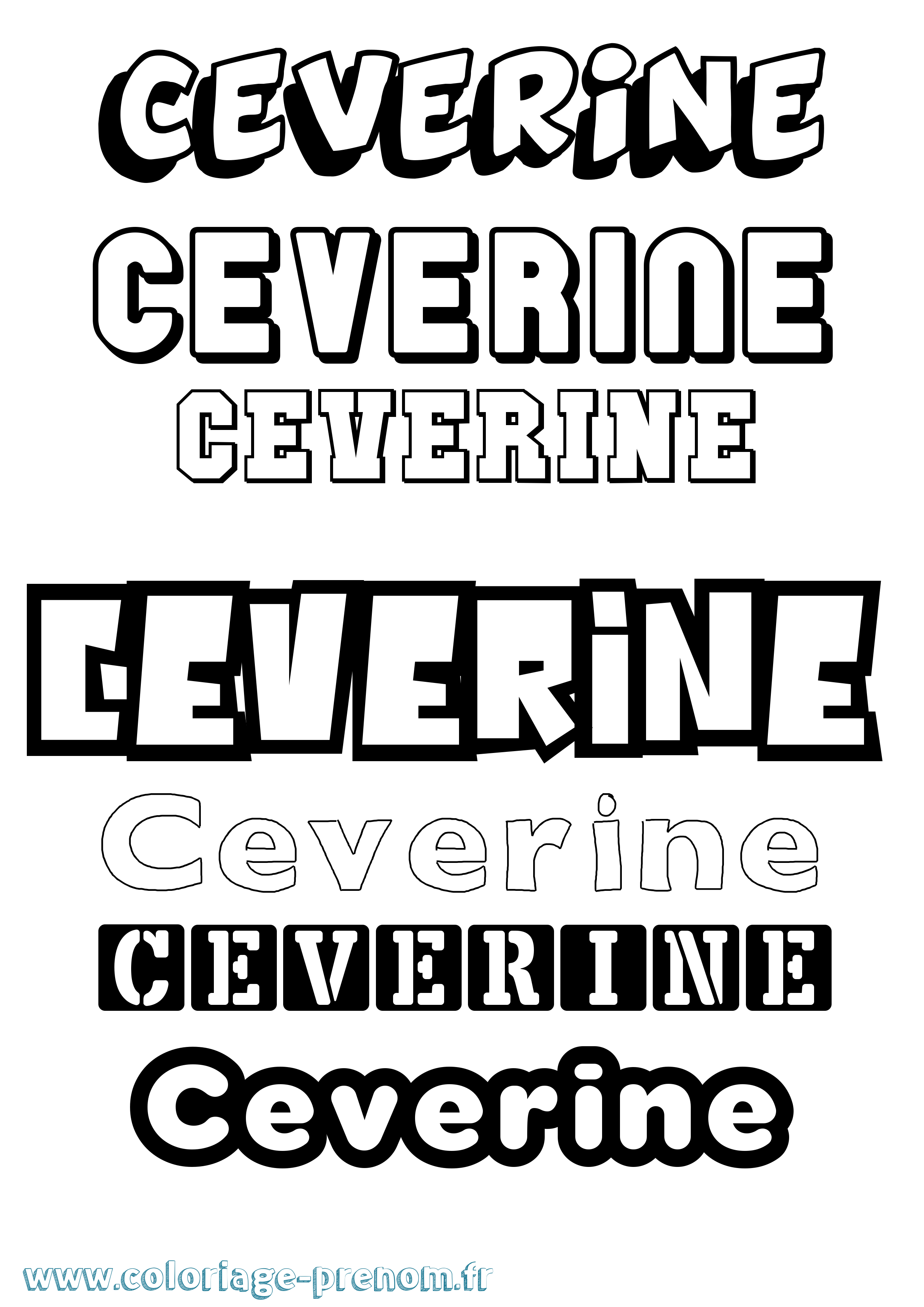 Coloriage prénom Ceverine Simple