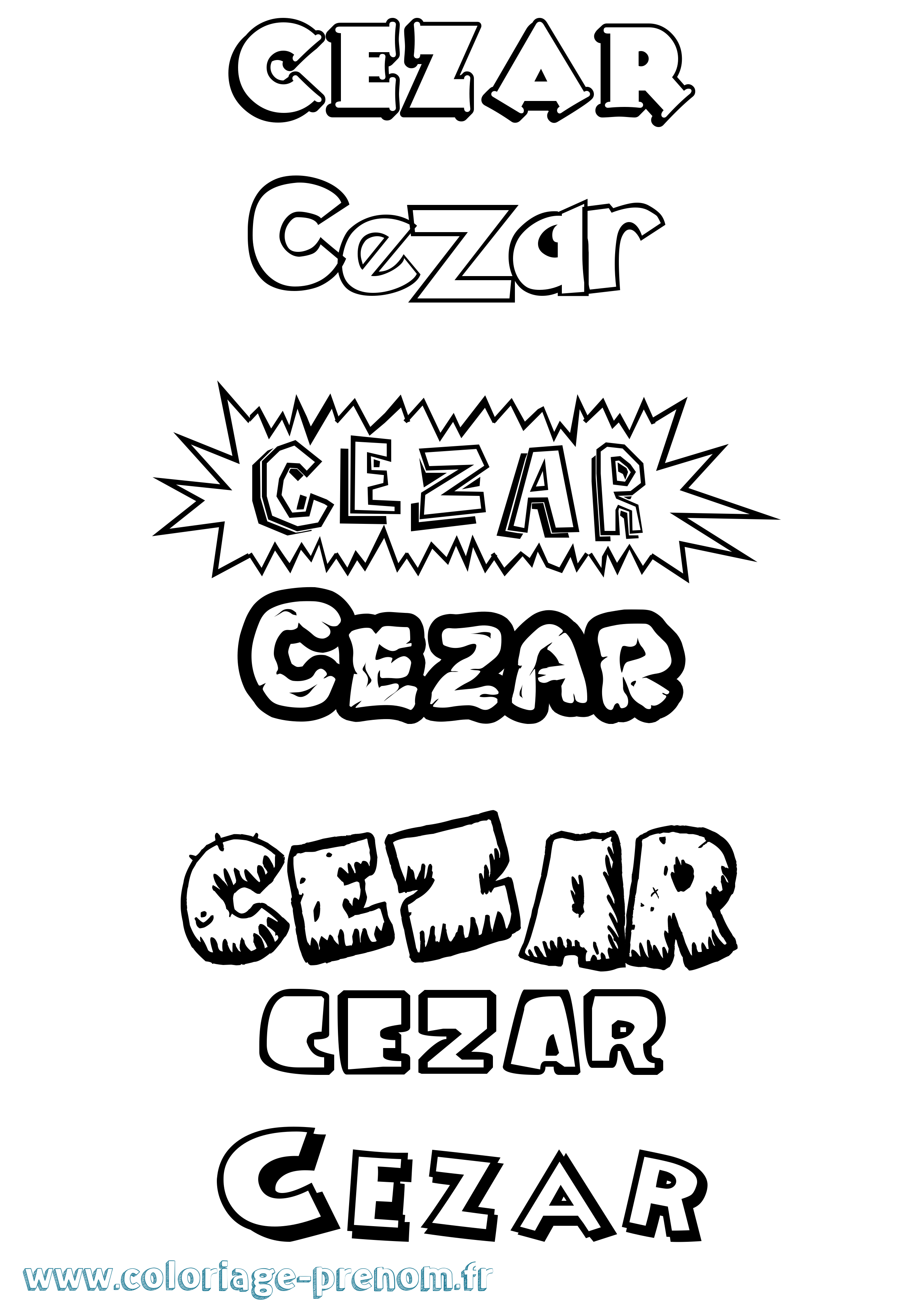 Coloriage Cezar Dessin Animé Coloriage prénom Cezar Dessin Animé