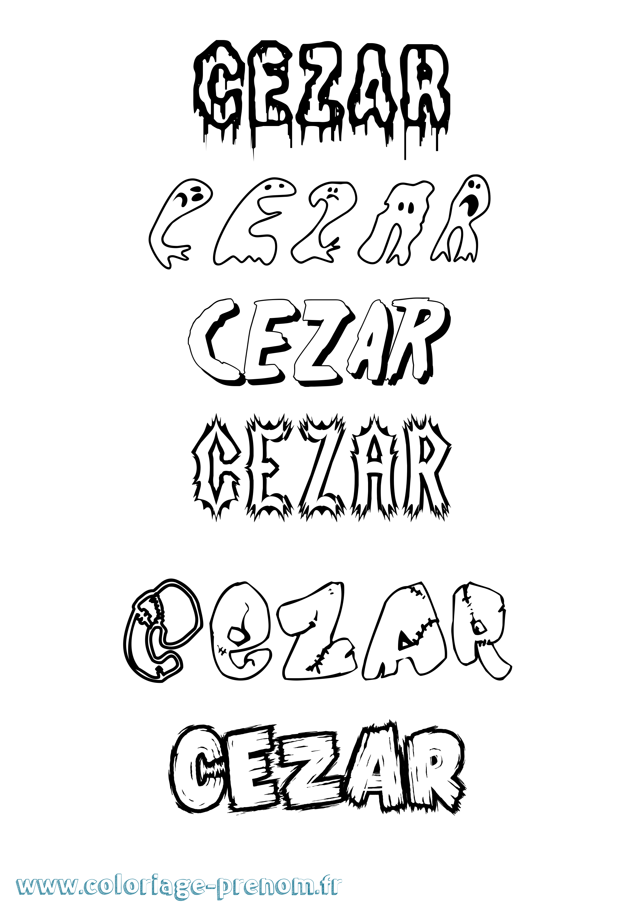 Coloriage Cezar Frisson Coloriage prénom Cezar Frisson