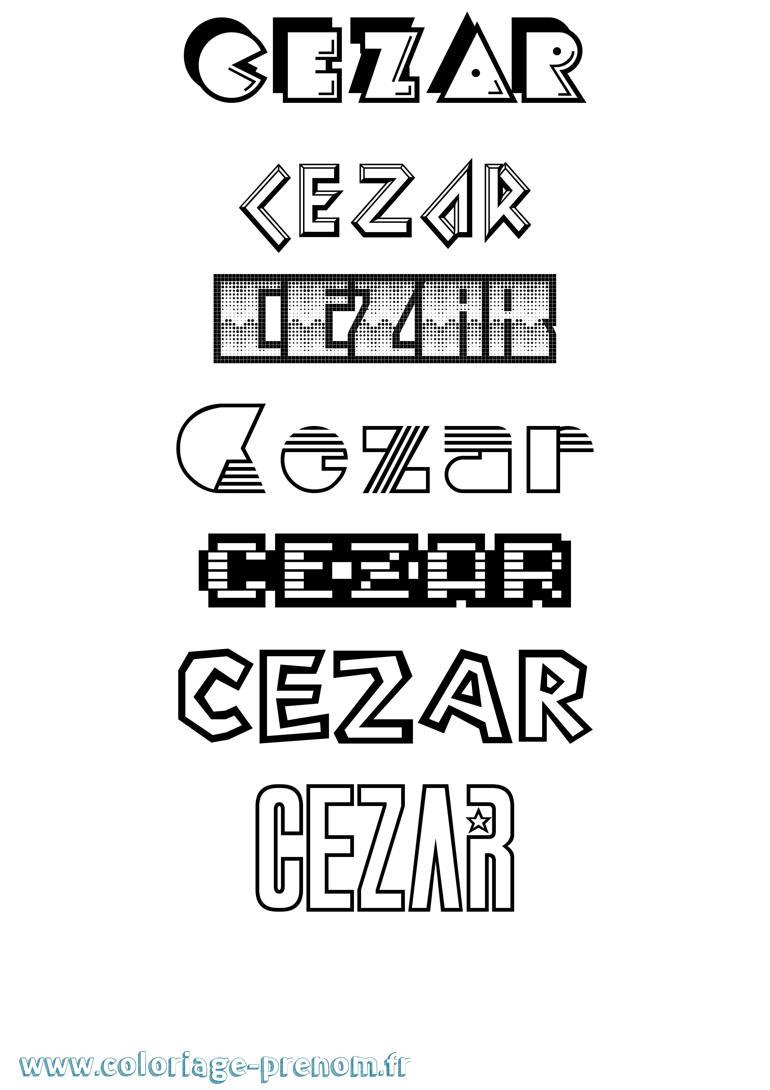 Coloriage Cezar Jeux Vidéos Coloriage prénom Cezar Jeux Vidéos