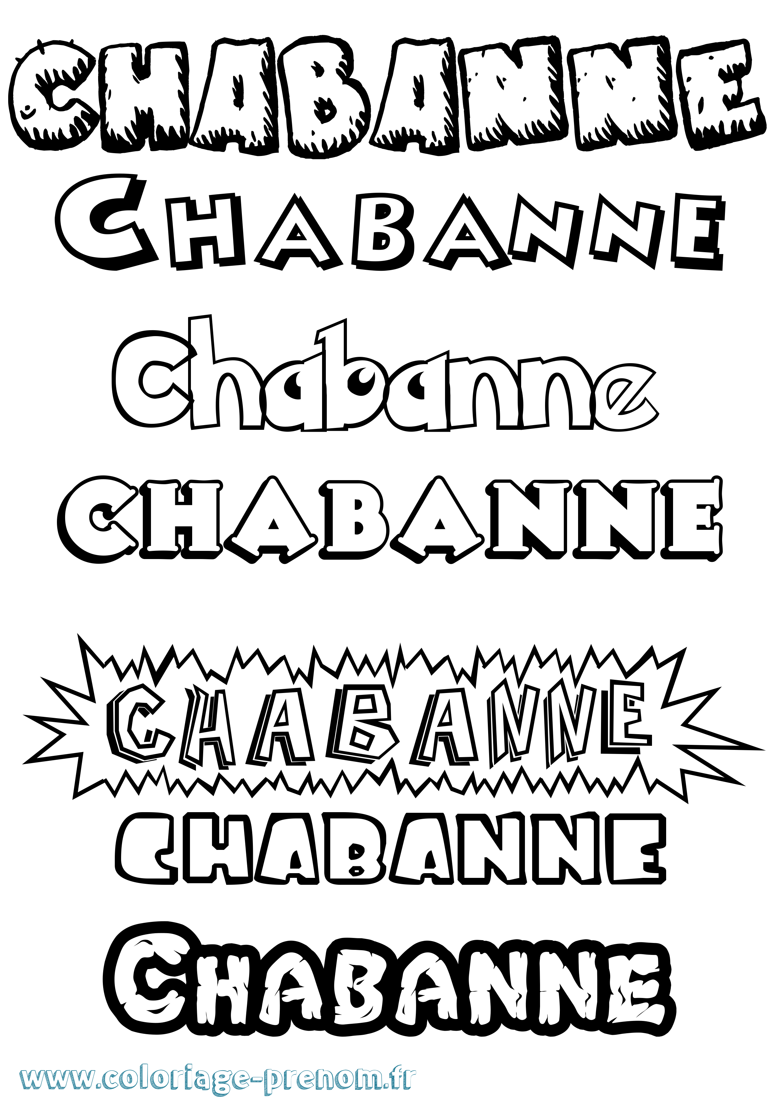 Coloriage prénom Chabanne Dessin Animé