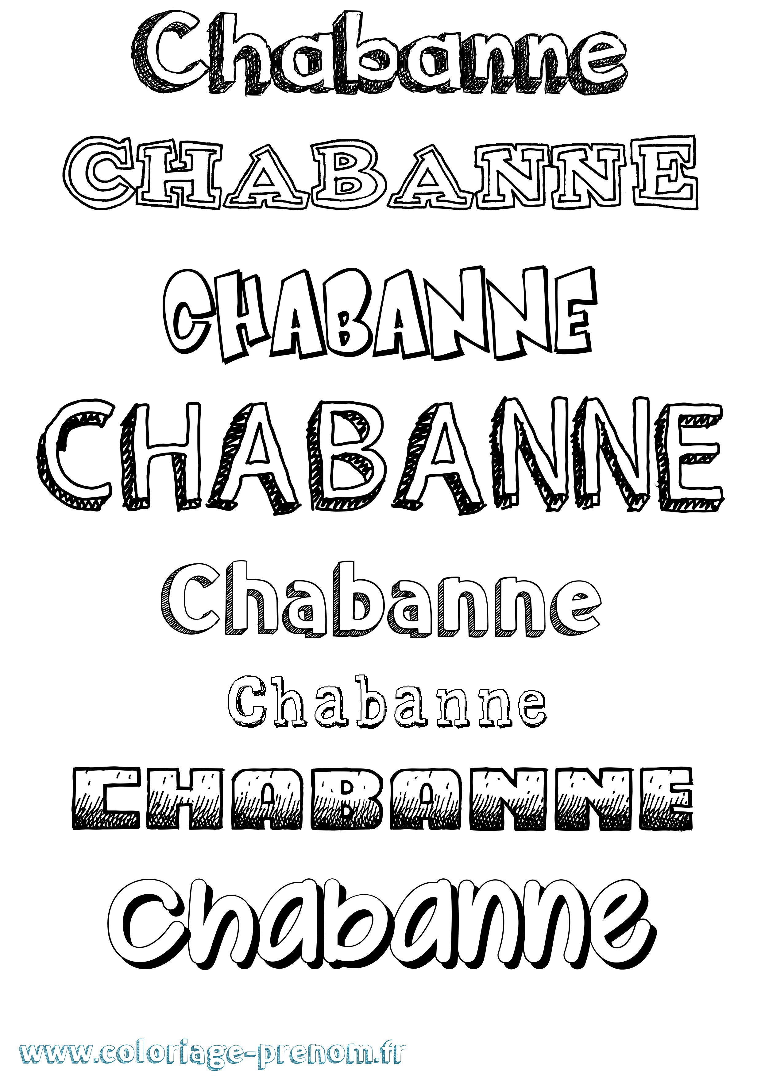 Coloriage prénom Chabanne Dessiné