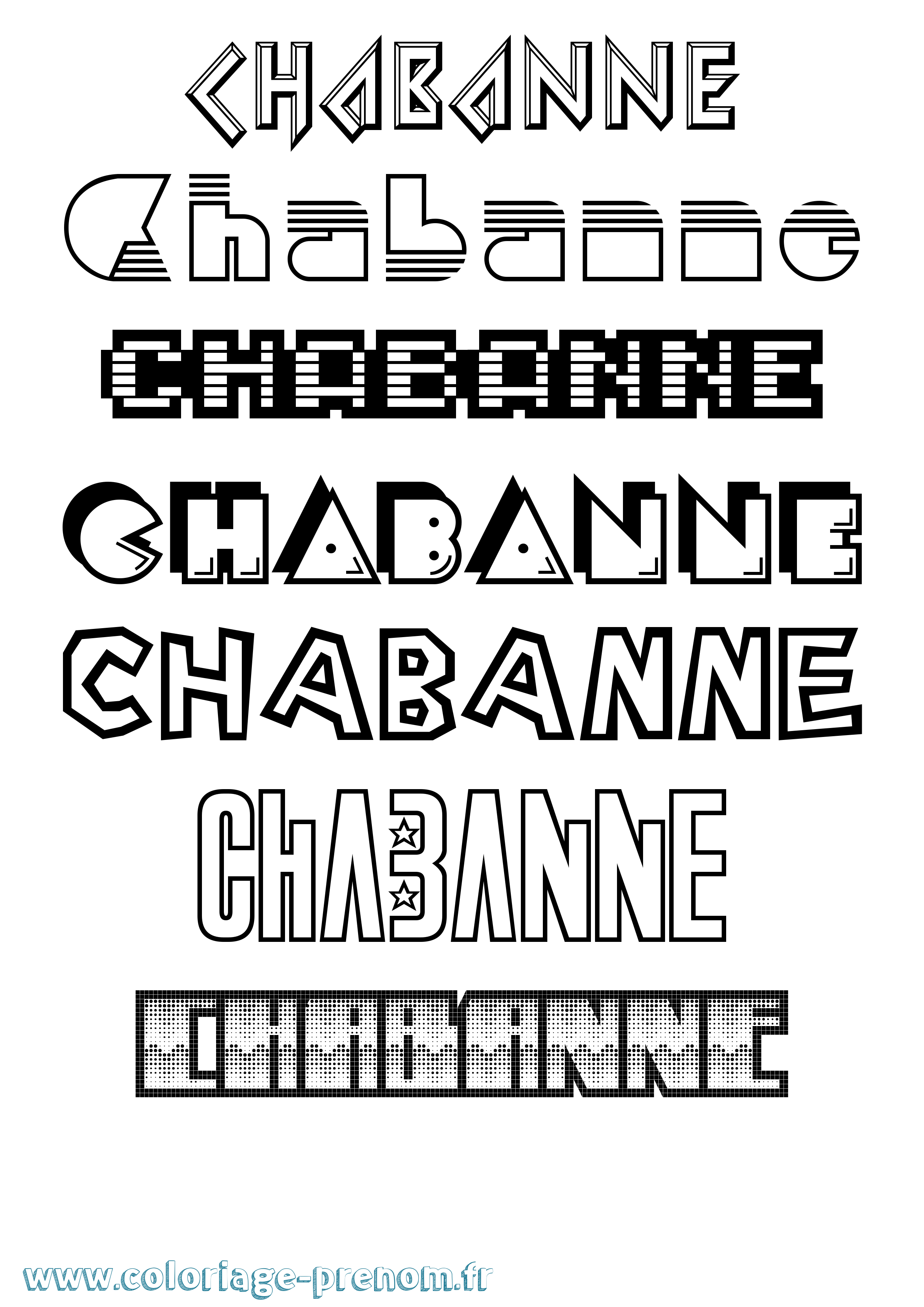 Coloriage prénom Chabanne Jeux Vidéos