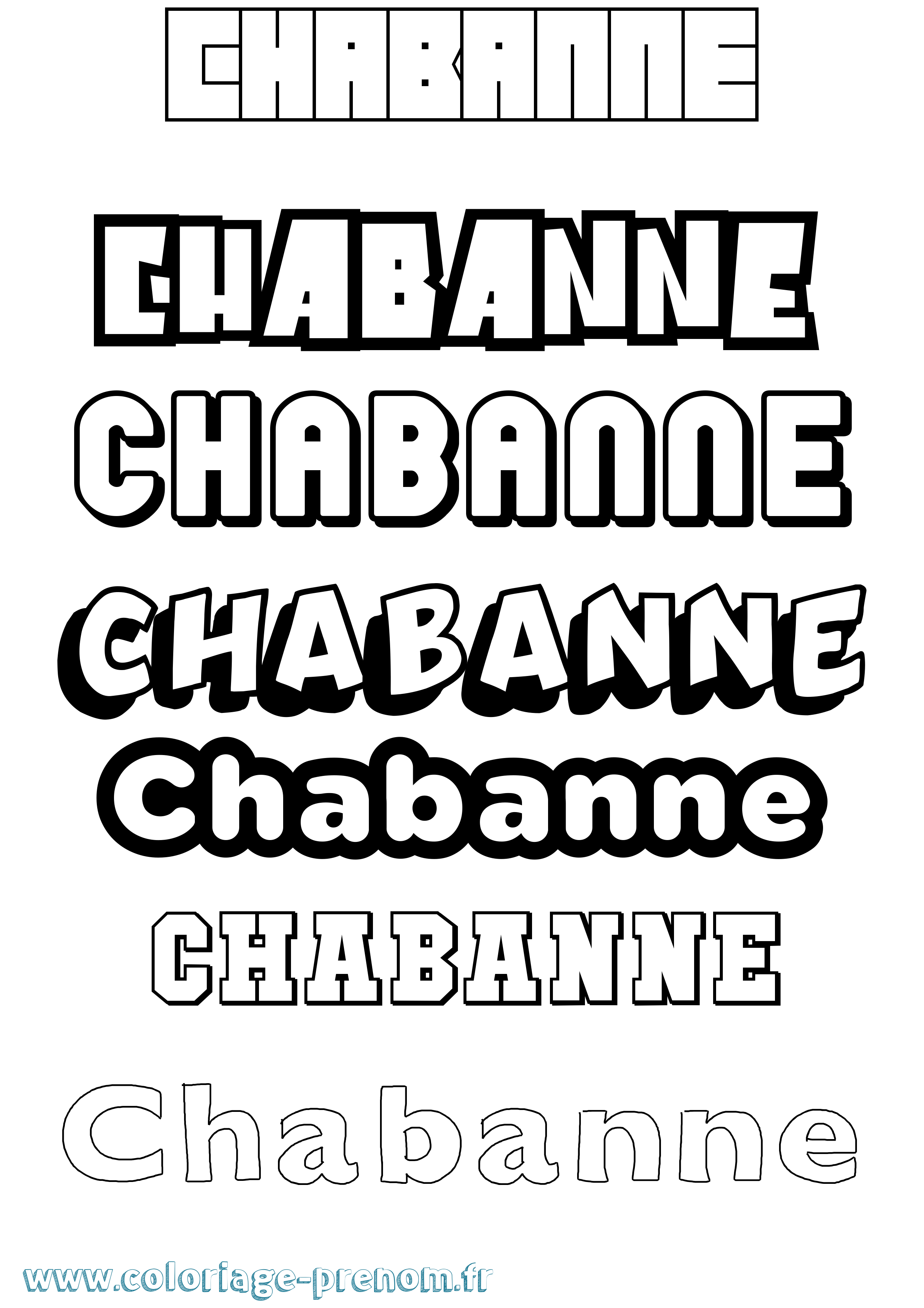 Coloriage prénom Chabanne Simple