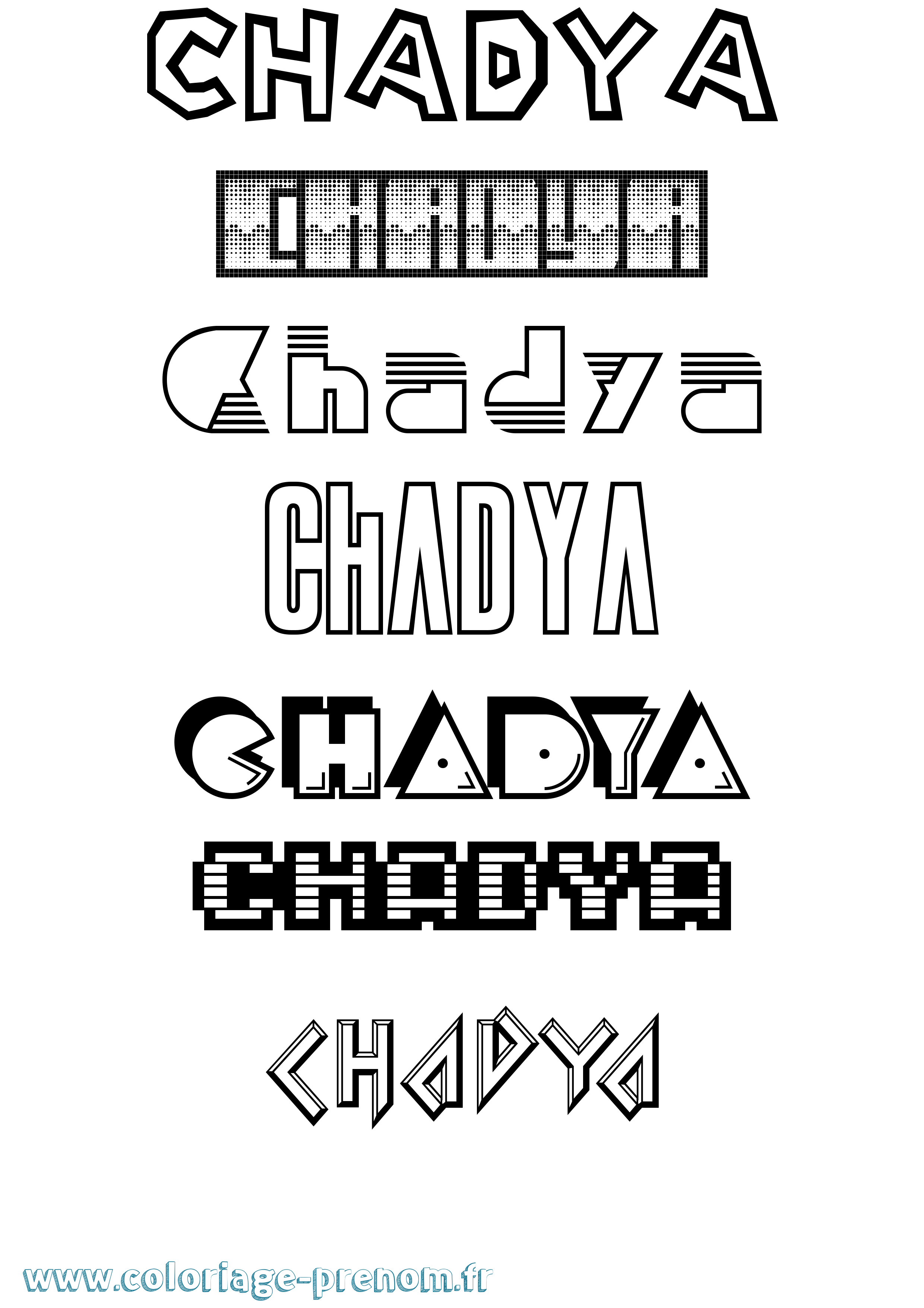 Coloriage prénom Chadya Jeux Vidéos