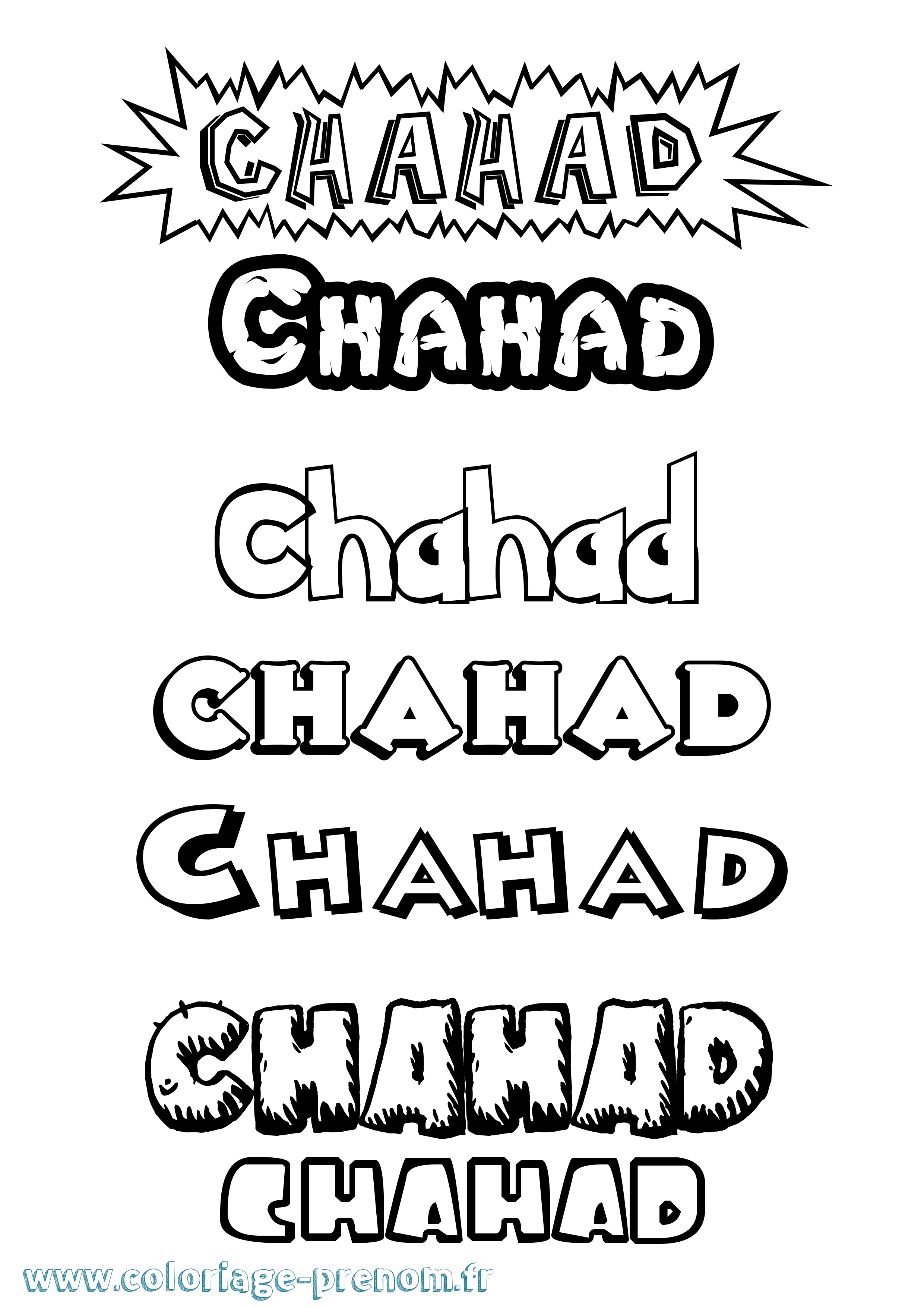 Coloriage prénom Chahad Dessin Animé