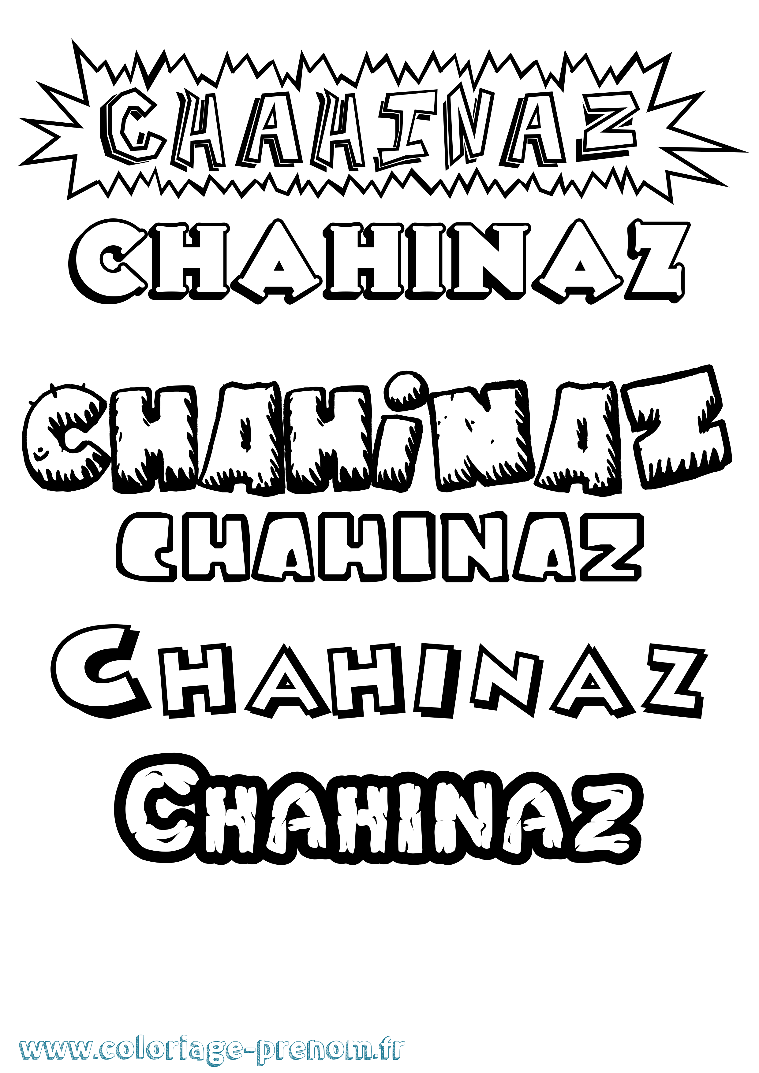Coloriage prénom Chahinaz Dessin Animé