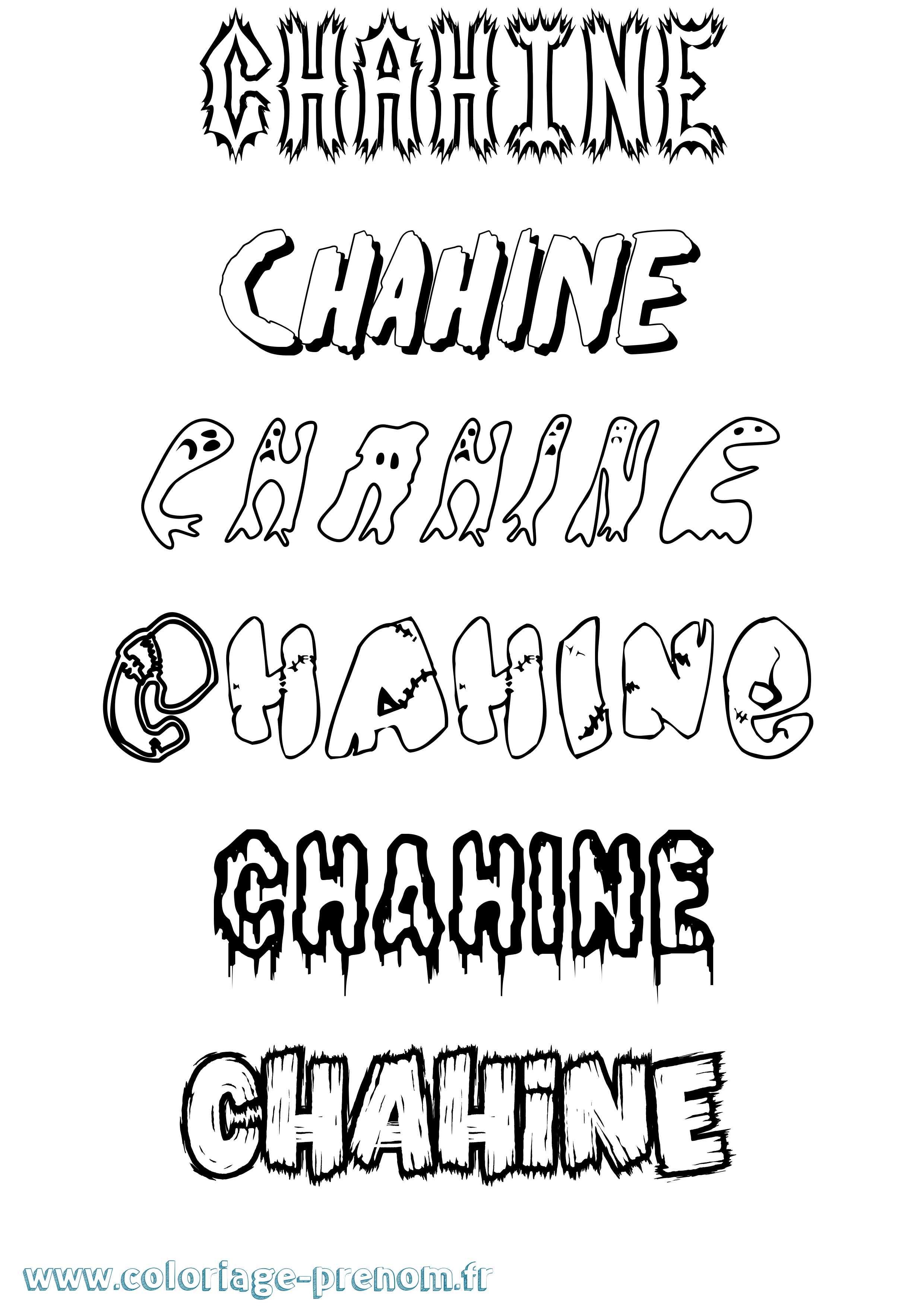 Coloriage prénom Chahine
