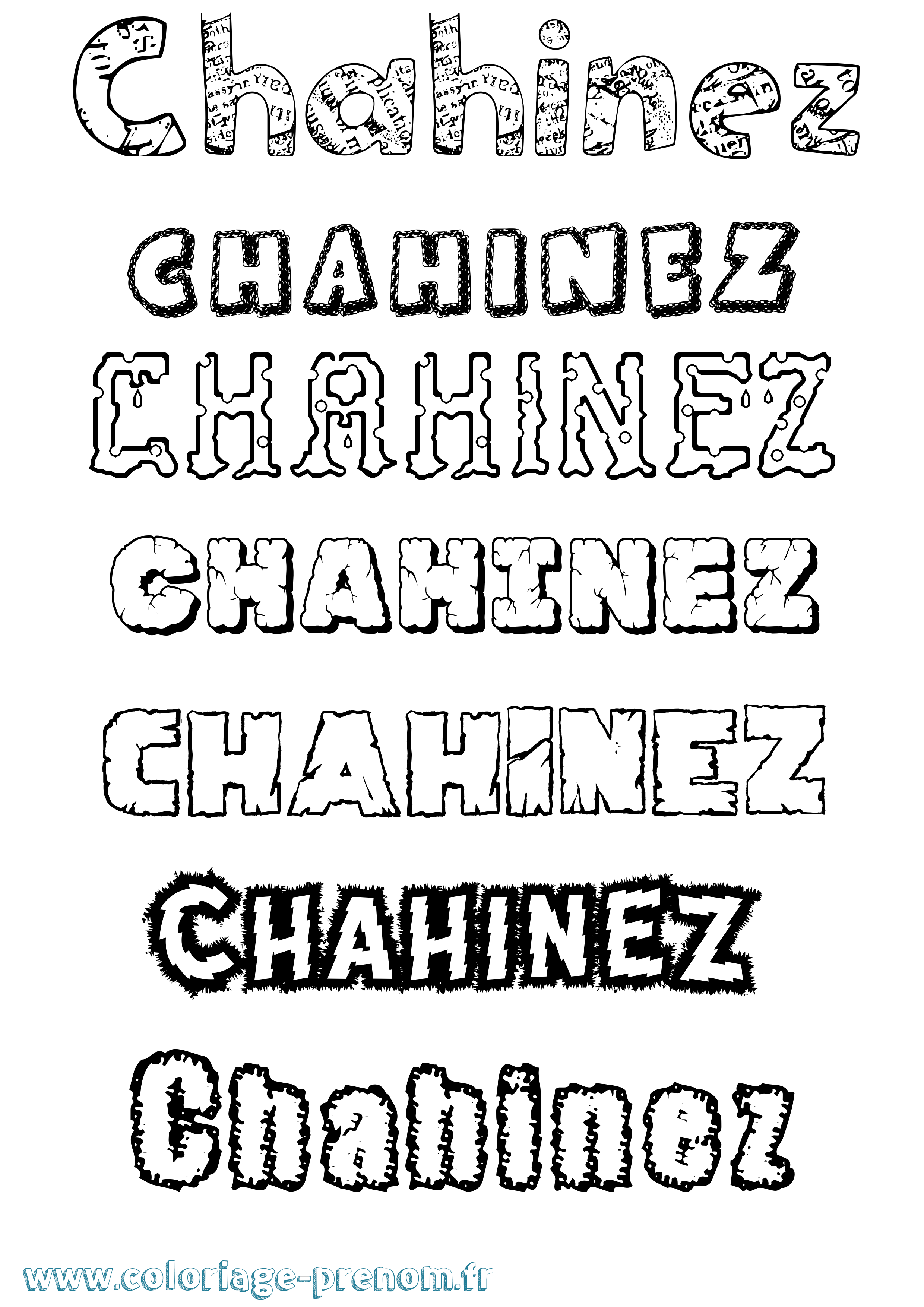Coloriage Chahinez Destructuré Coloriage prénom Chahinez Destructuré