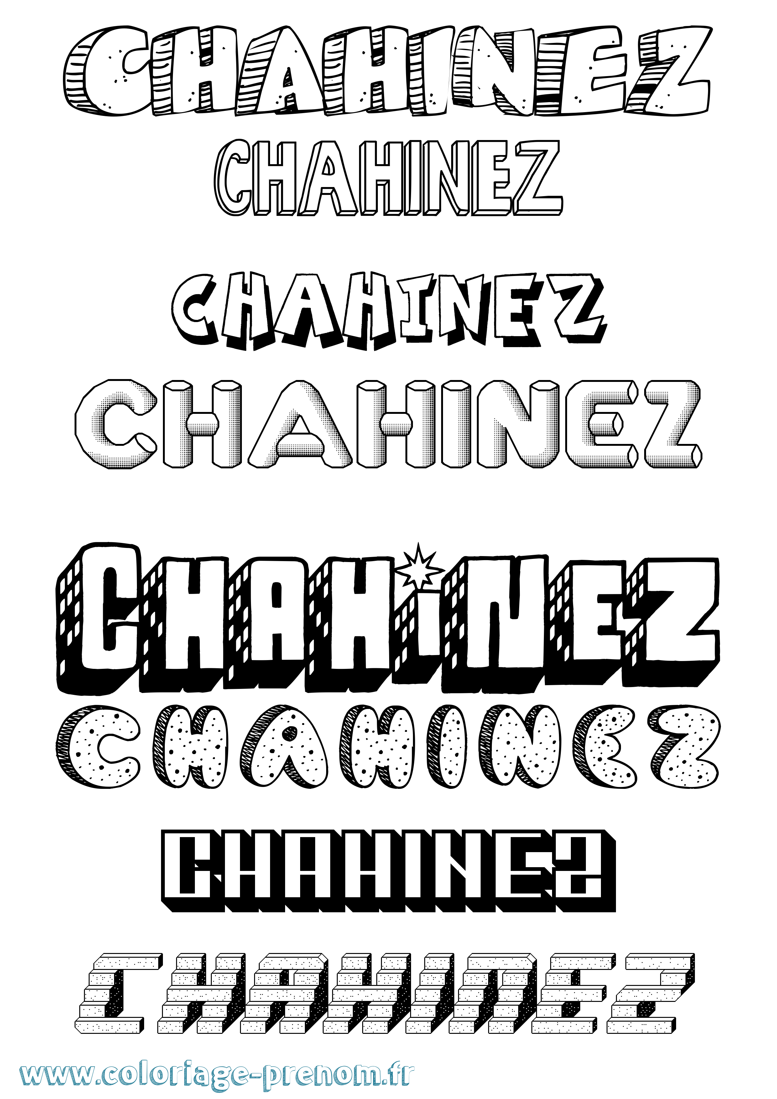 Coloriage Chahinez Effet 3D Coloriage prénom Chahinez Effet 3D