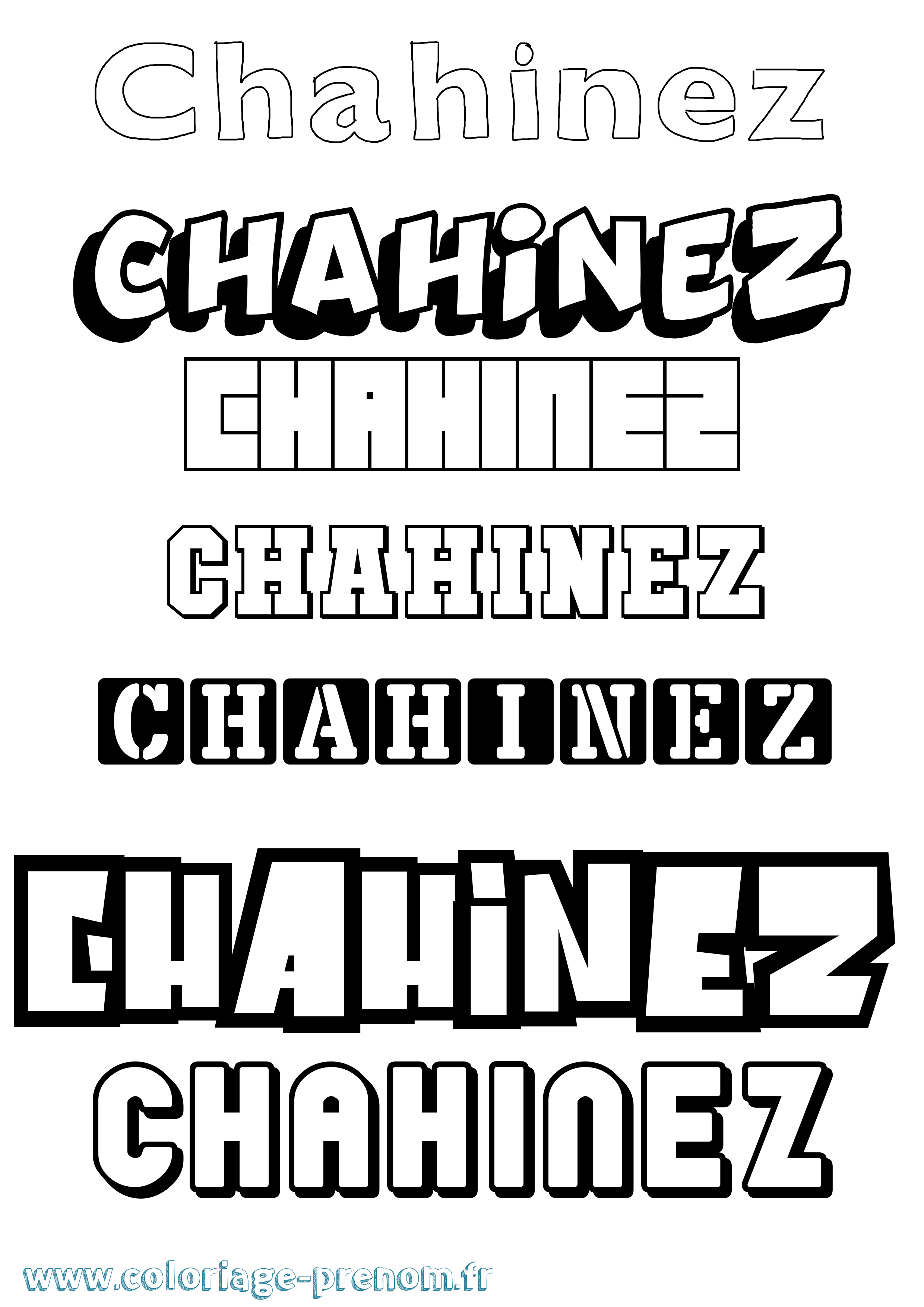 Coloriage prénom Chahinez Simple