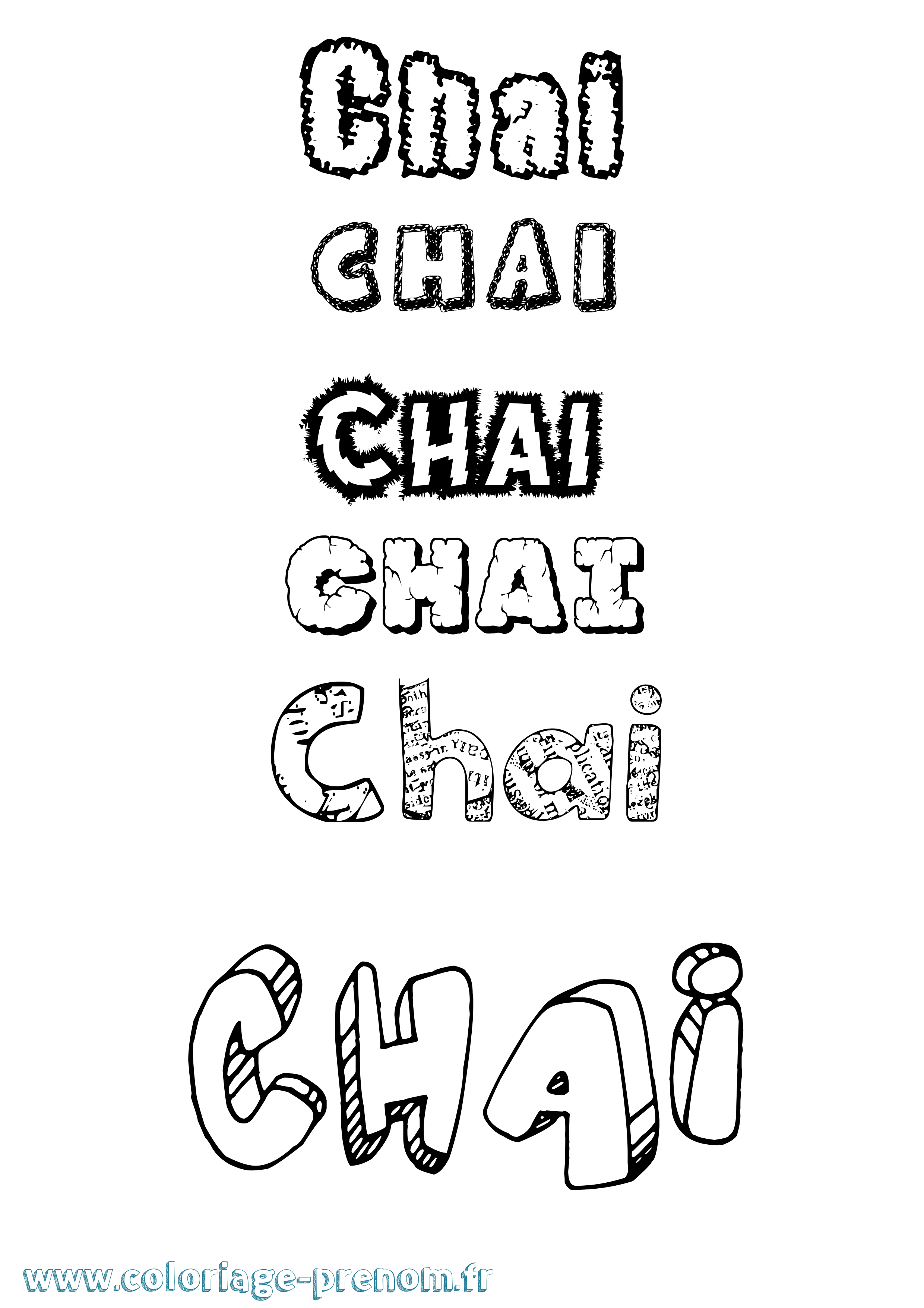 Coloriage prénom Chaï