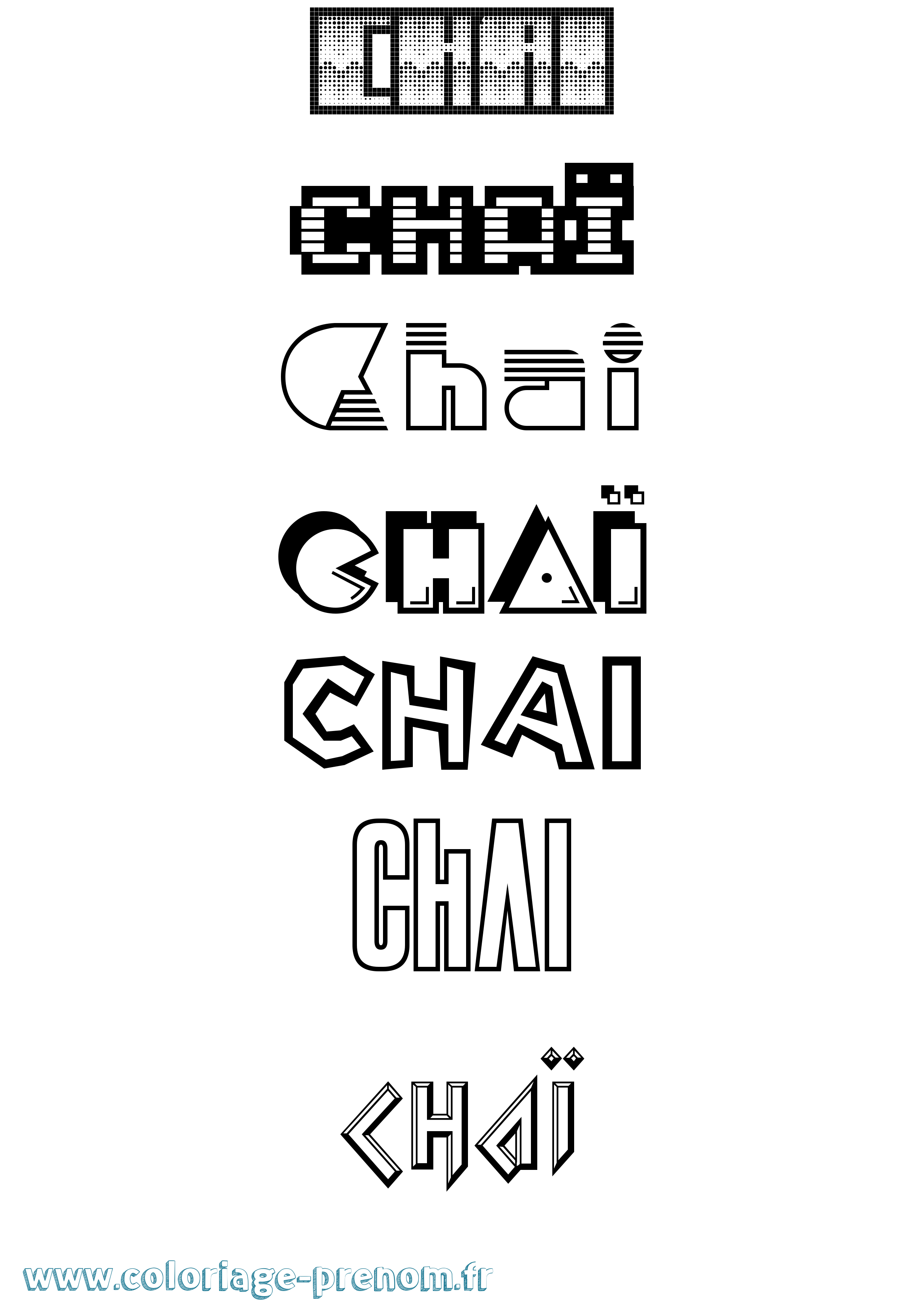 Coloriage prénom Chaï