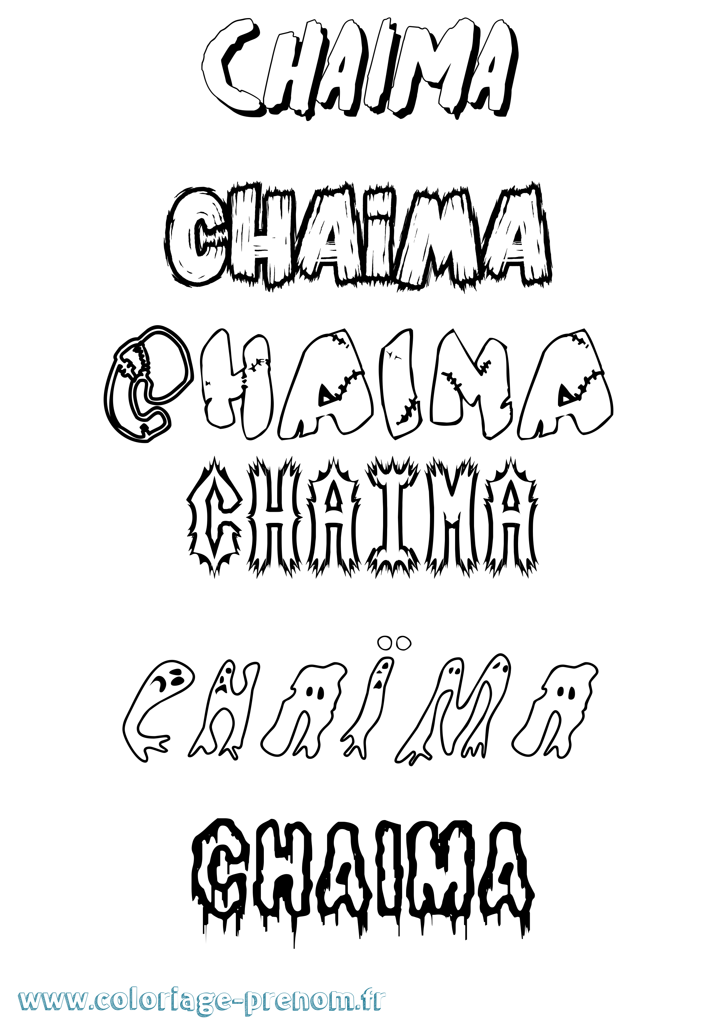 Coloriage prénom Chaïma
