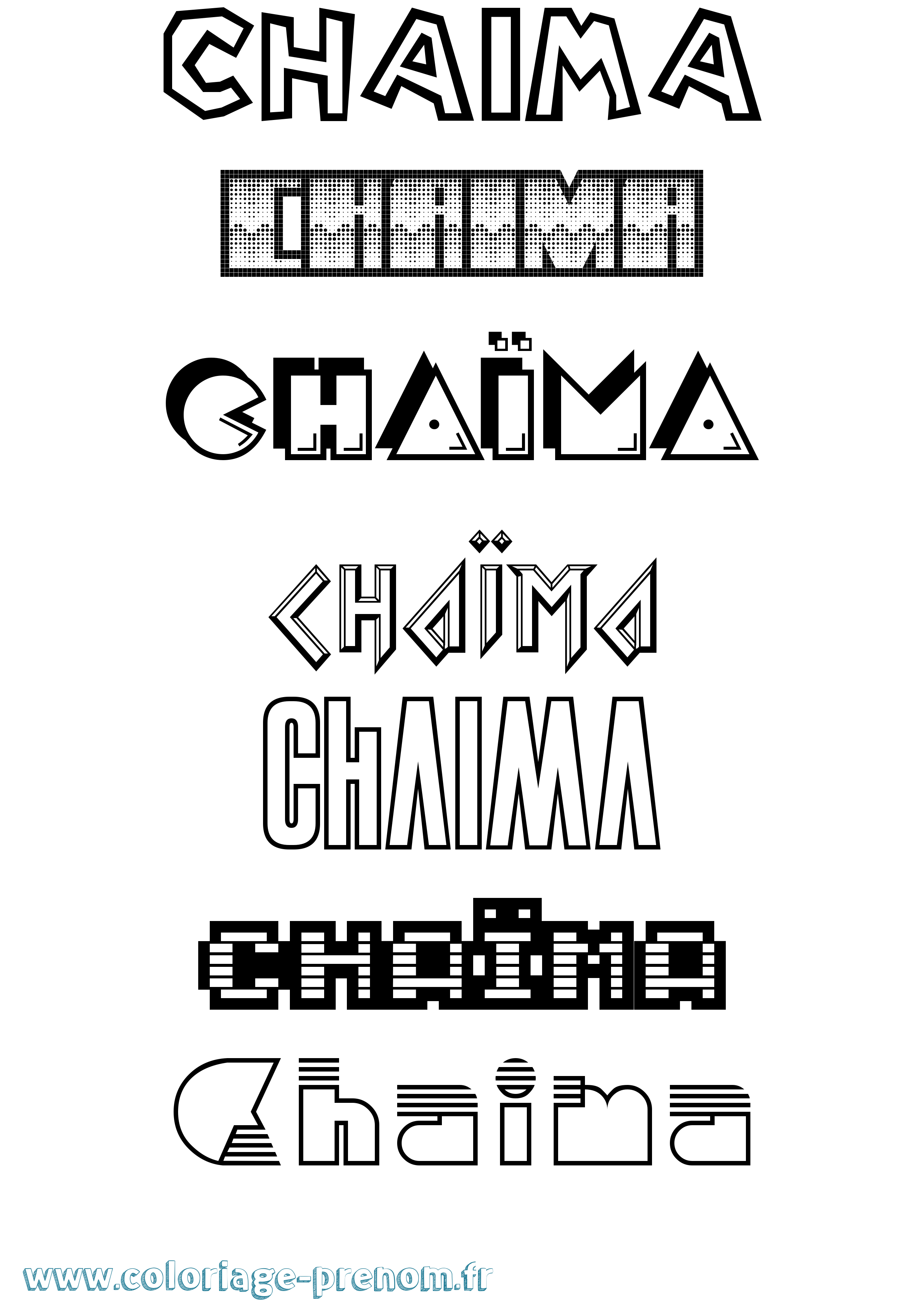 Coloriage Chaïma Jeux Vidéos Coloriage prénom Chaïma Jeux Vidéos