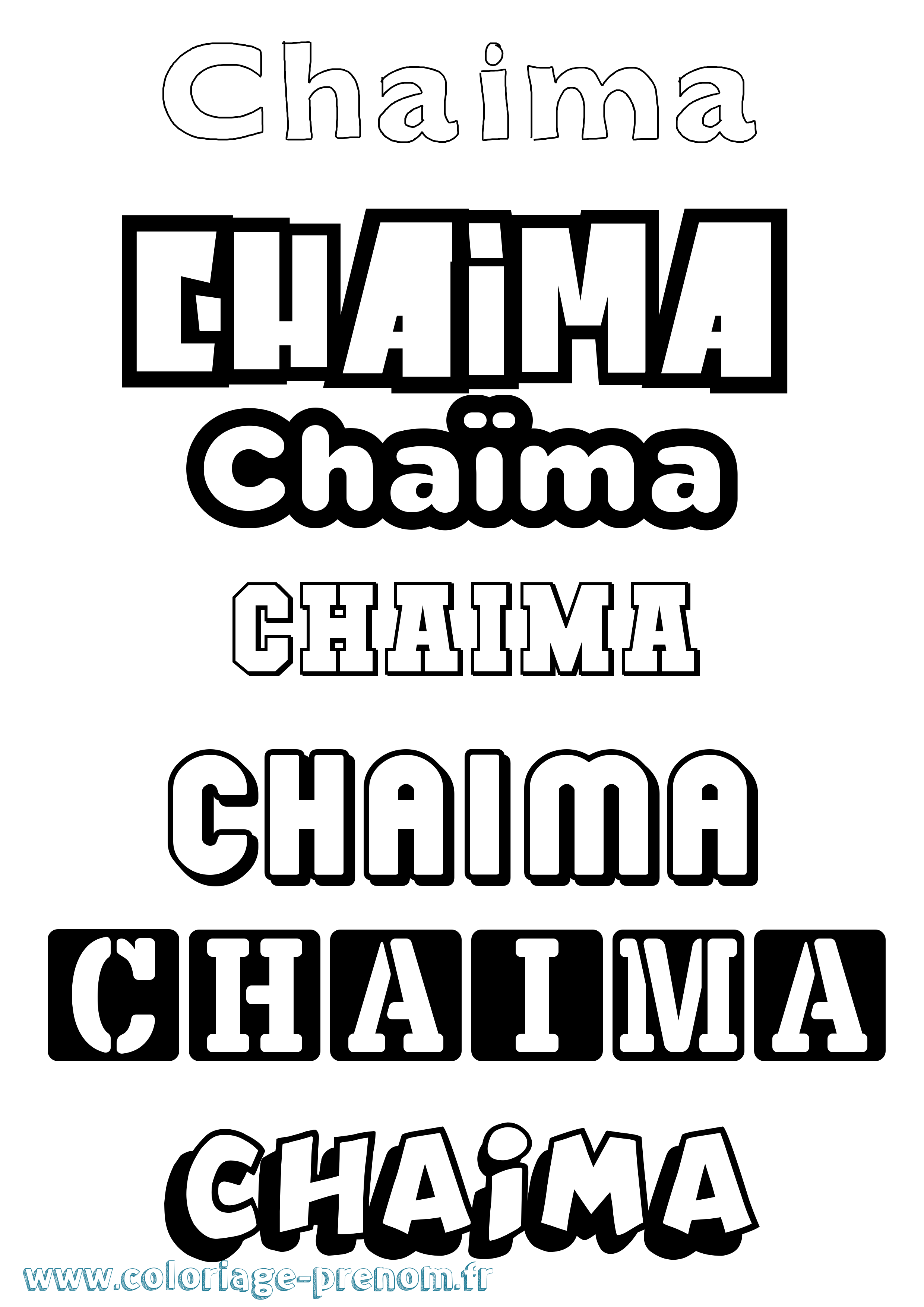 Coloriage Chaïma Simple Coloriage prénom Chaïma Simple