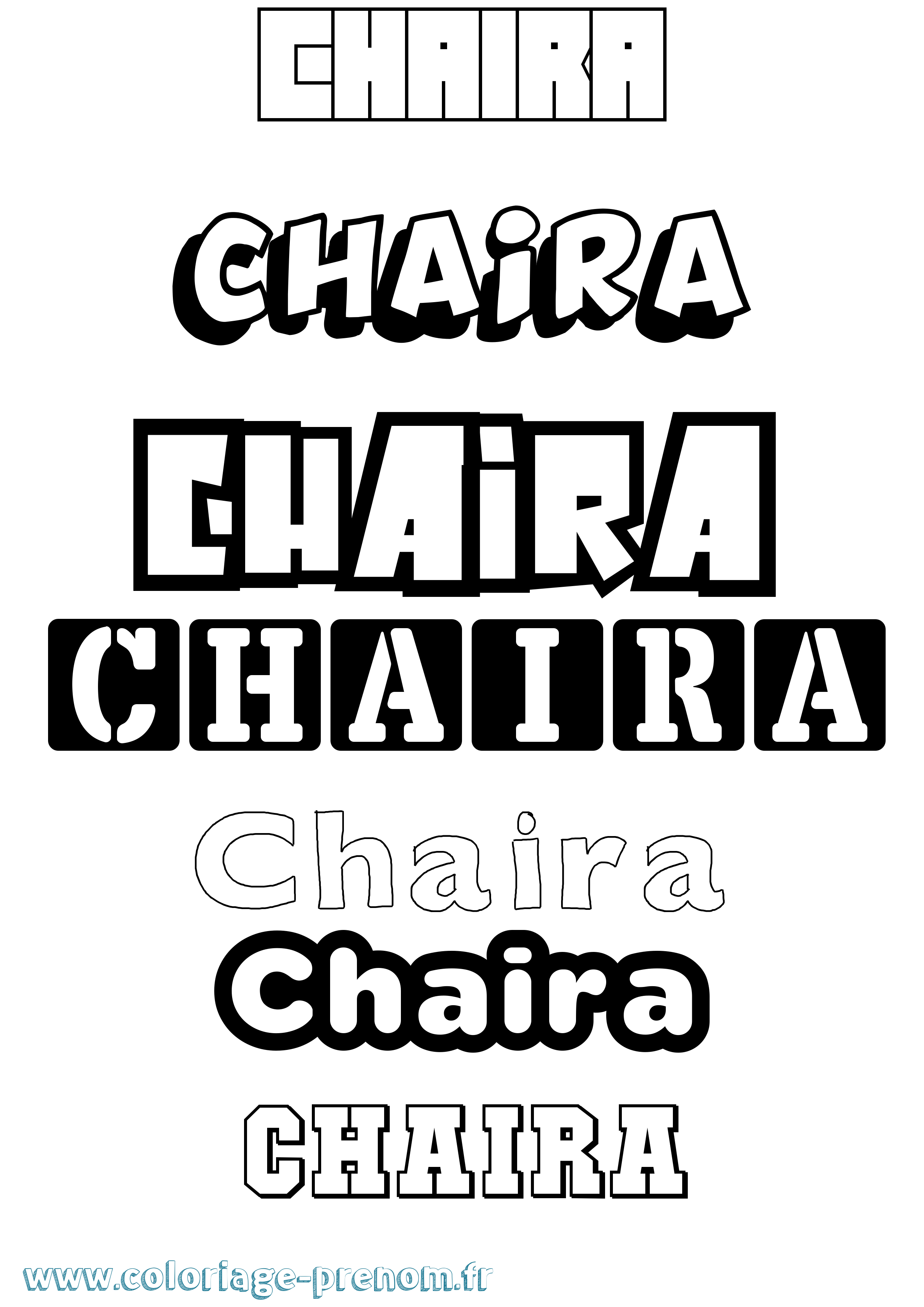 Coloriage prénom Chaira Simple