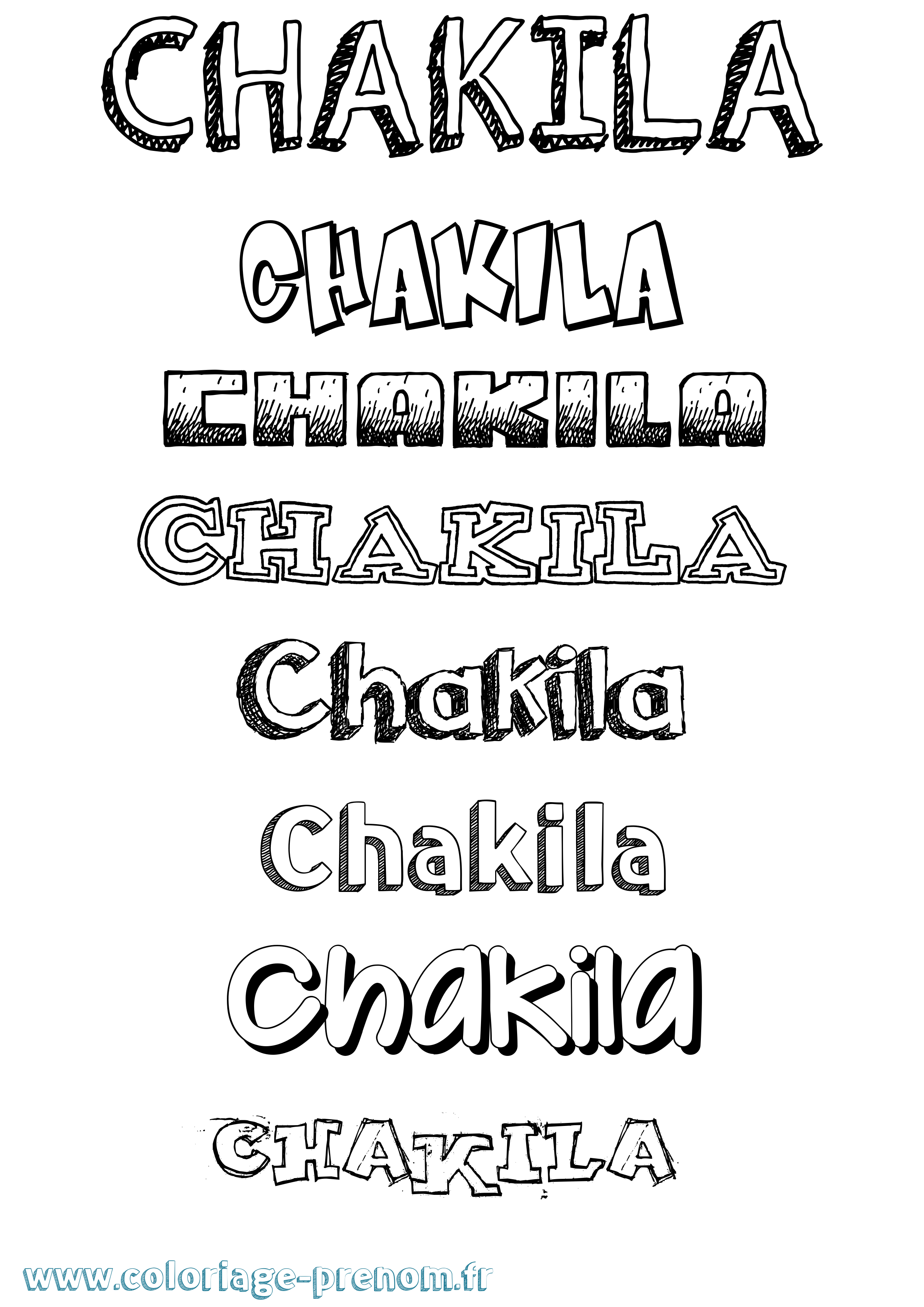 Coloriage prénom Chakila Dessiné