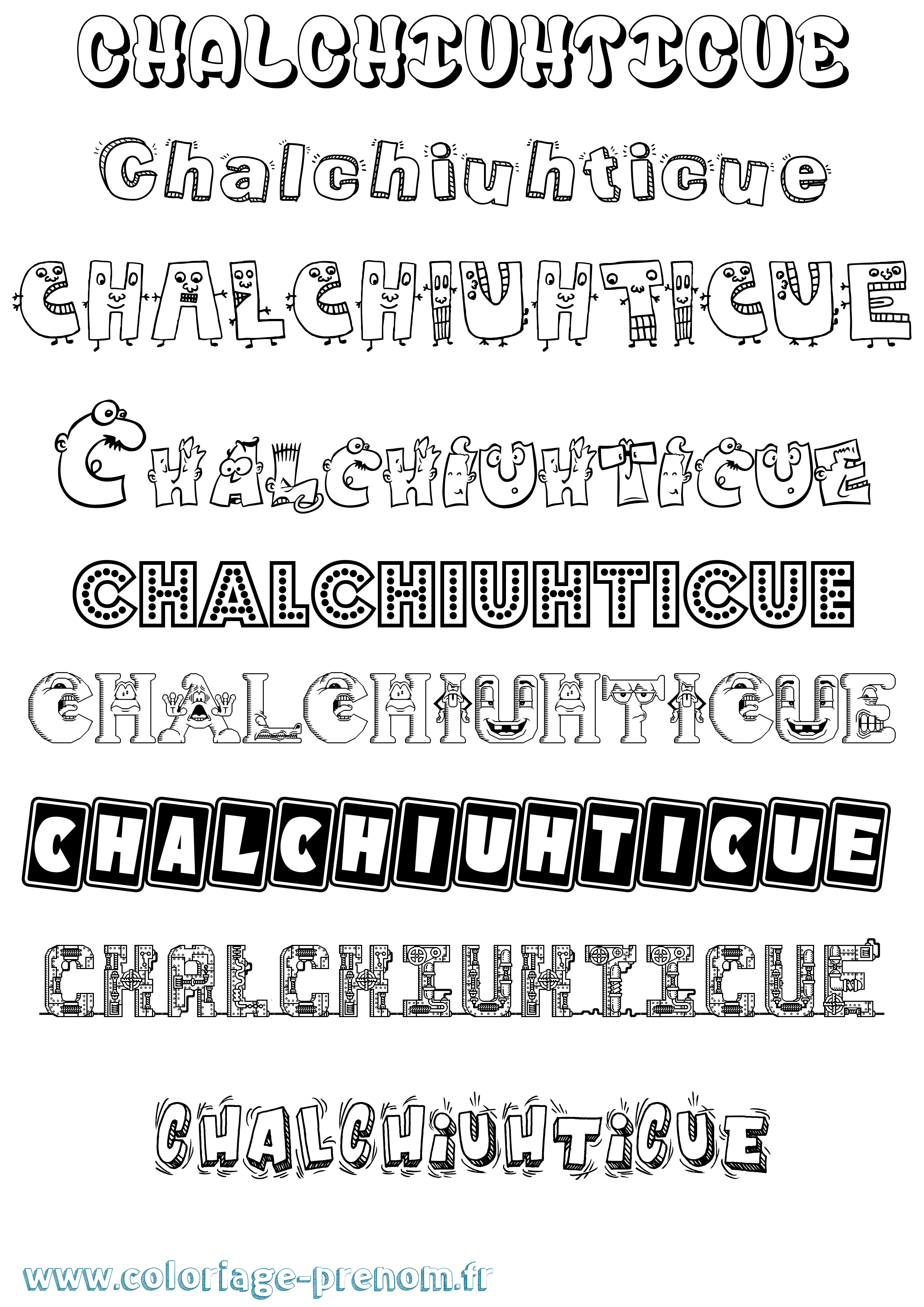 Coloriage Chalchiuhticue Fun Coloriage prénom Chalchiuhticue Fun