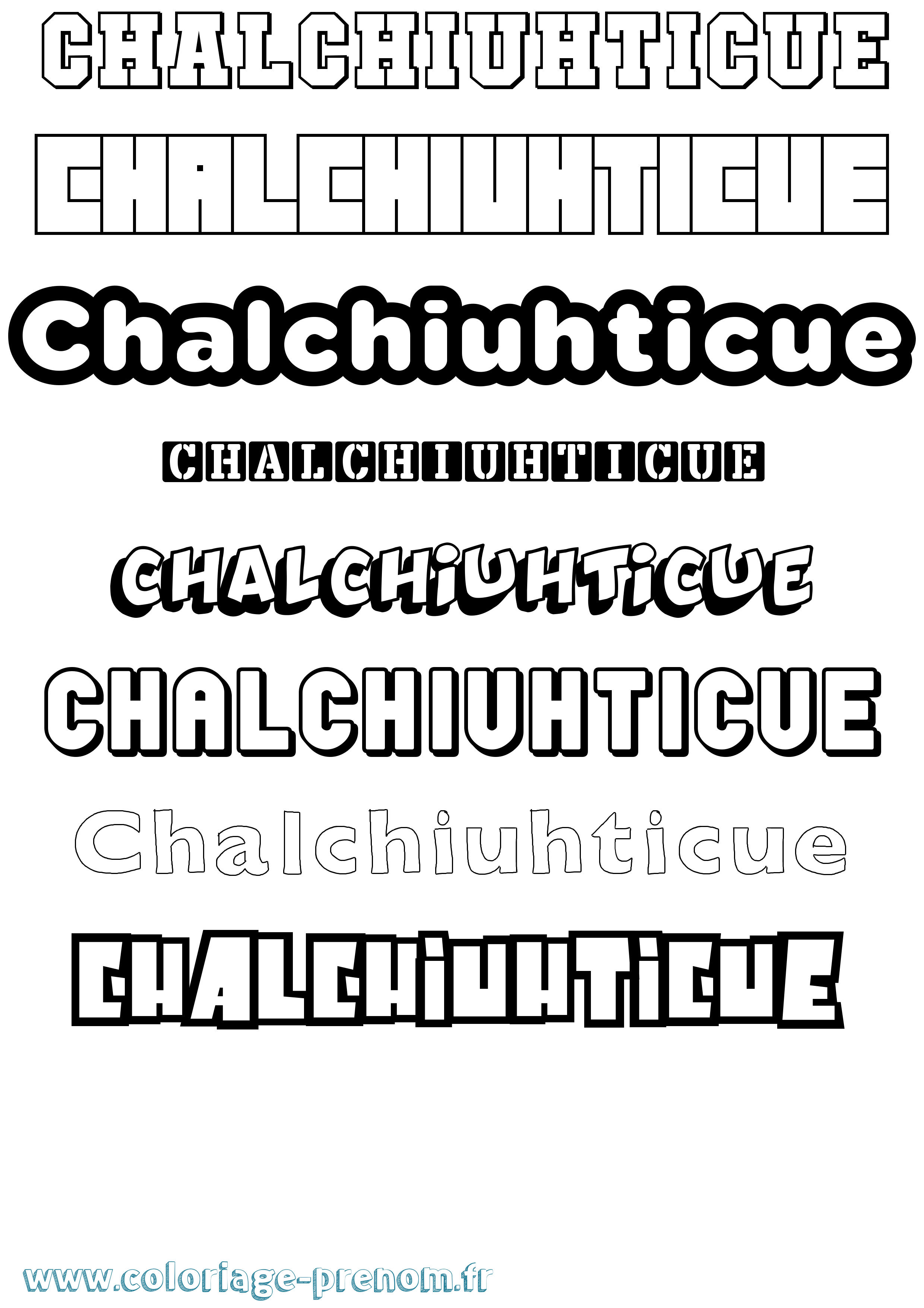 Coloriage prénom Chalchiuhticue Simple