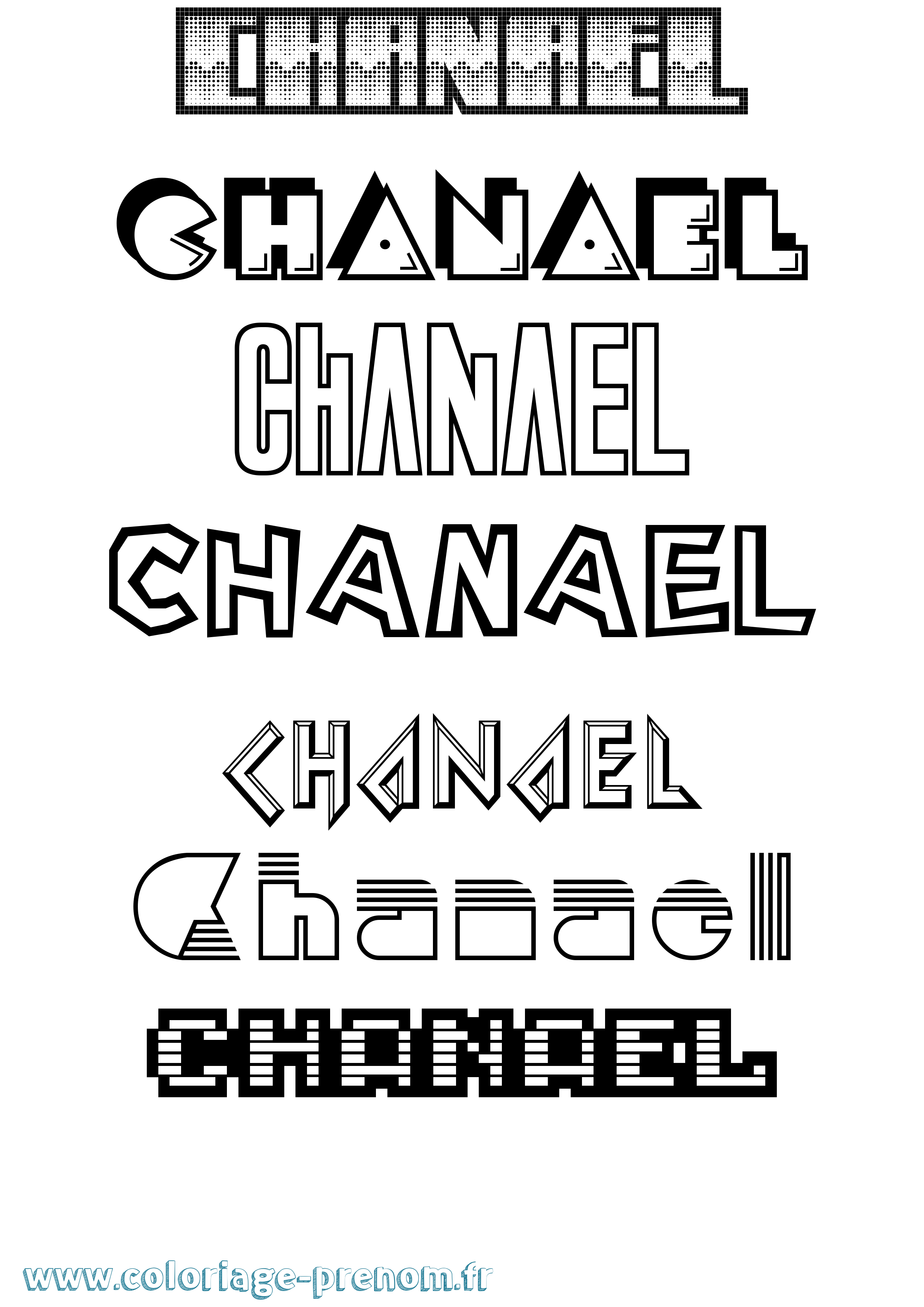 Coloriage prénom Chanael Jeux Vidéos