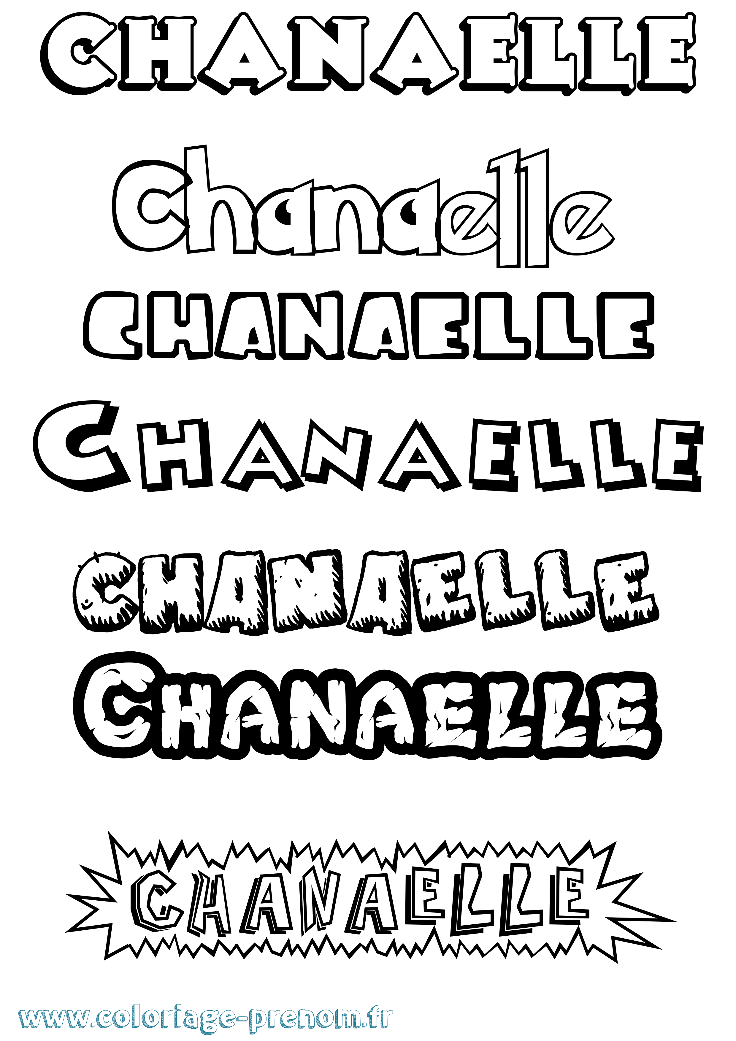 Coloriage prénom Chanaelle Dessin Animé