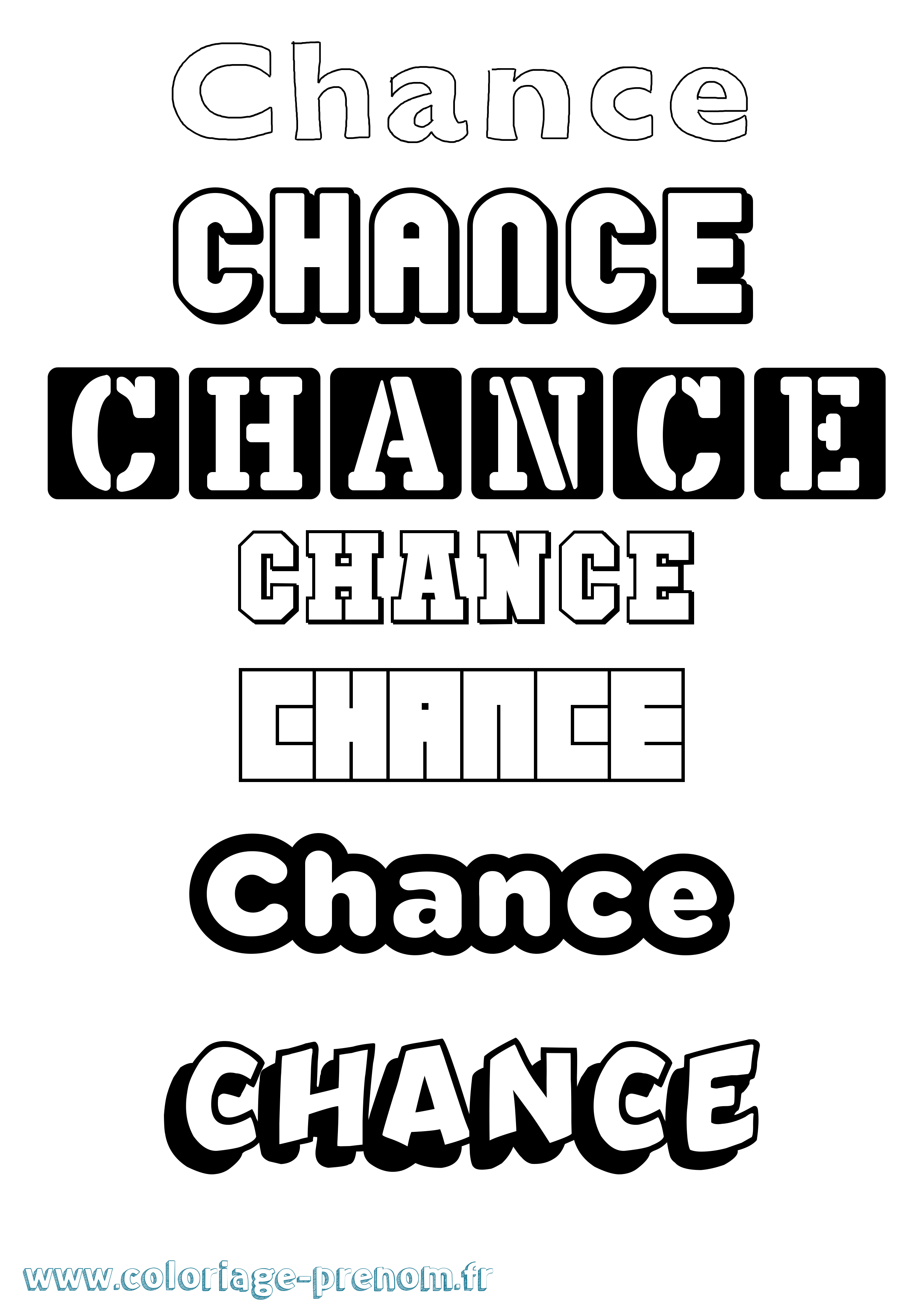 Coloriage prénom Chance Simple