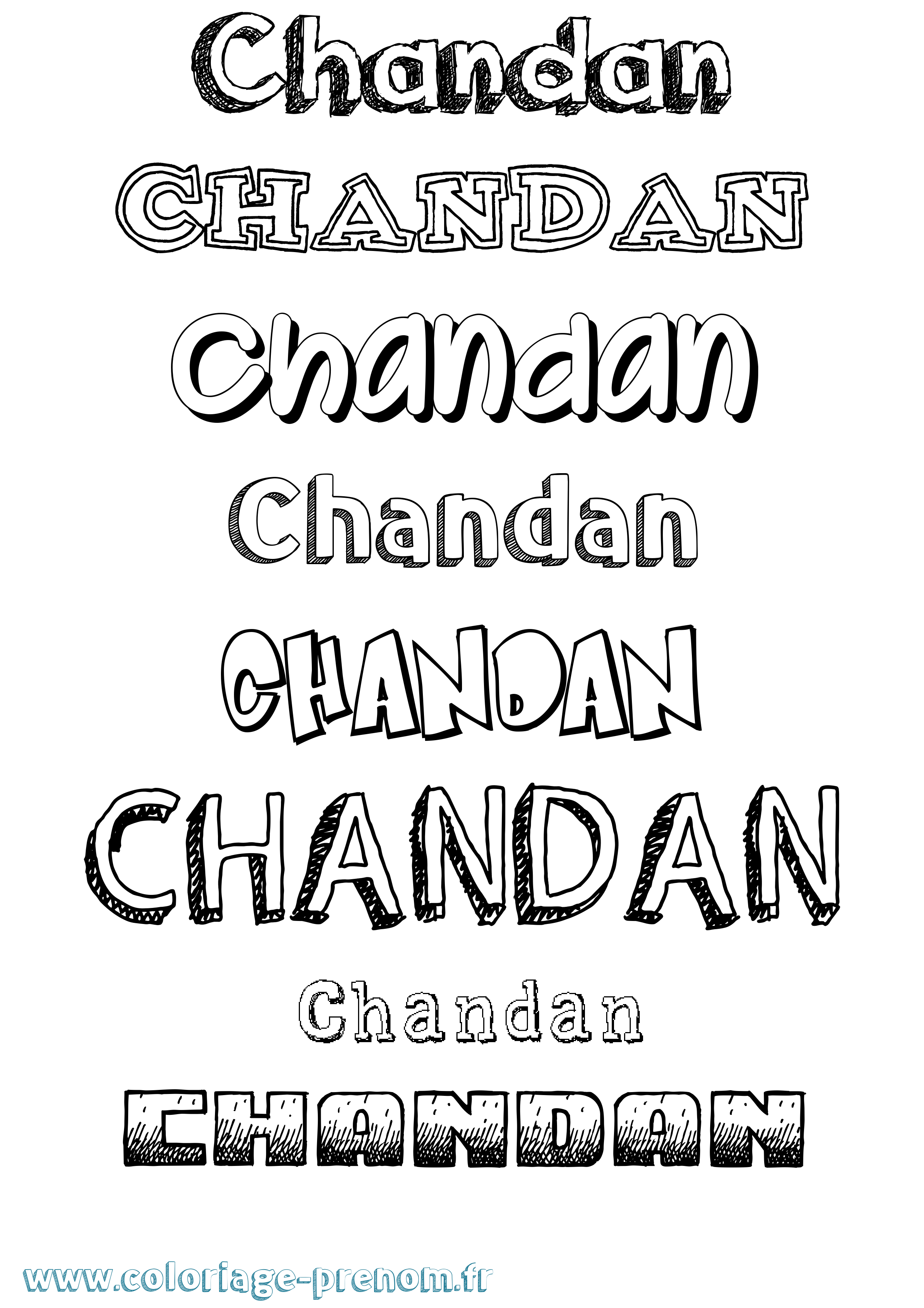 Coloriage prénom Chandan Dessiné