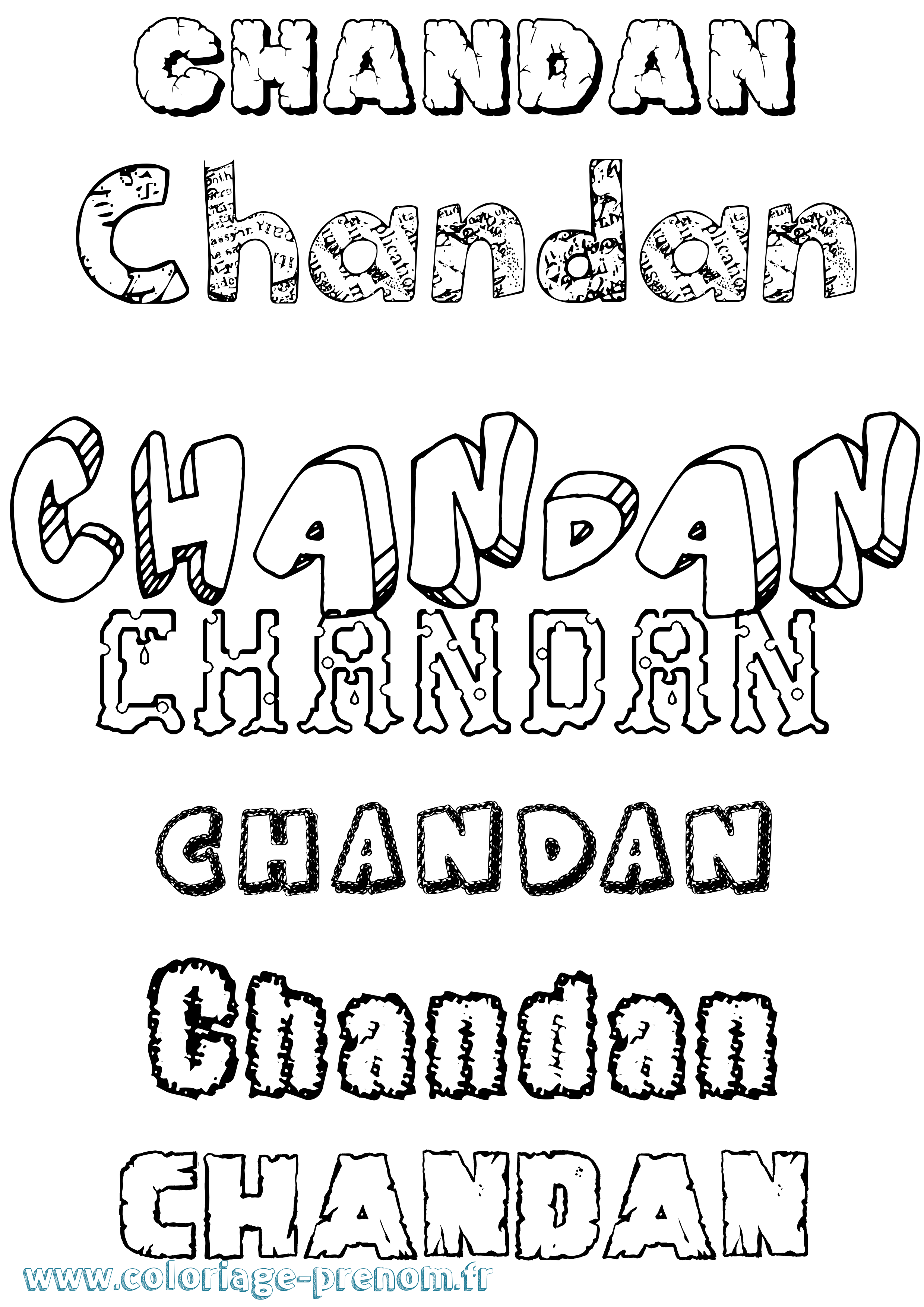 Coloriage prénom Chandan Destructuré