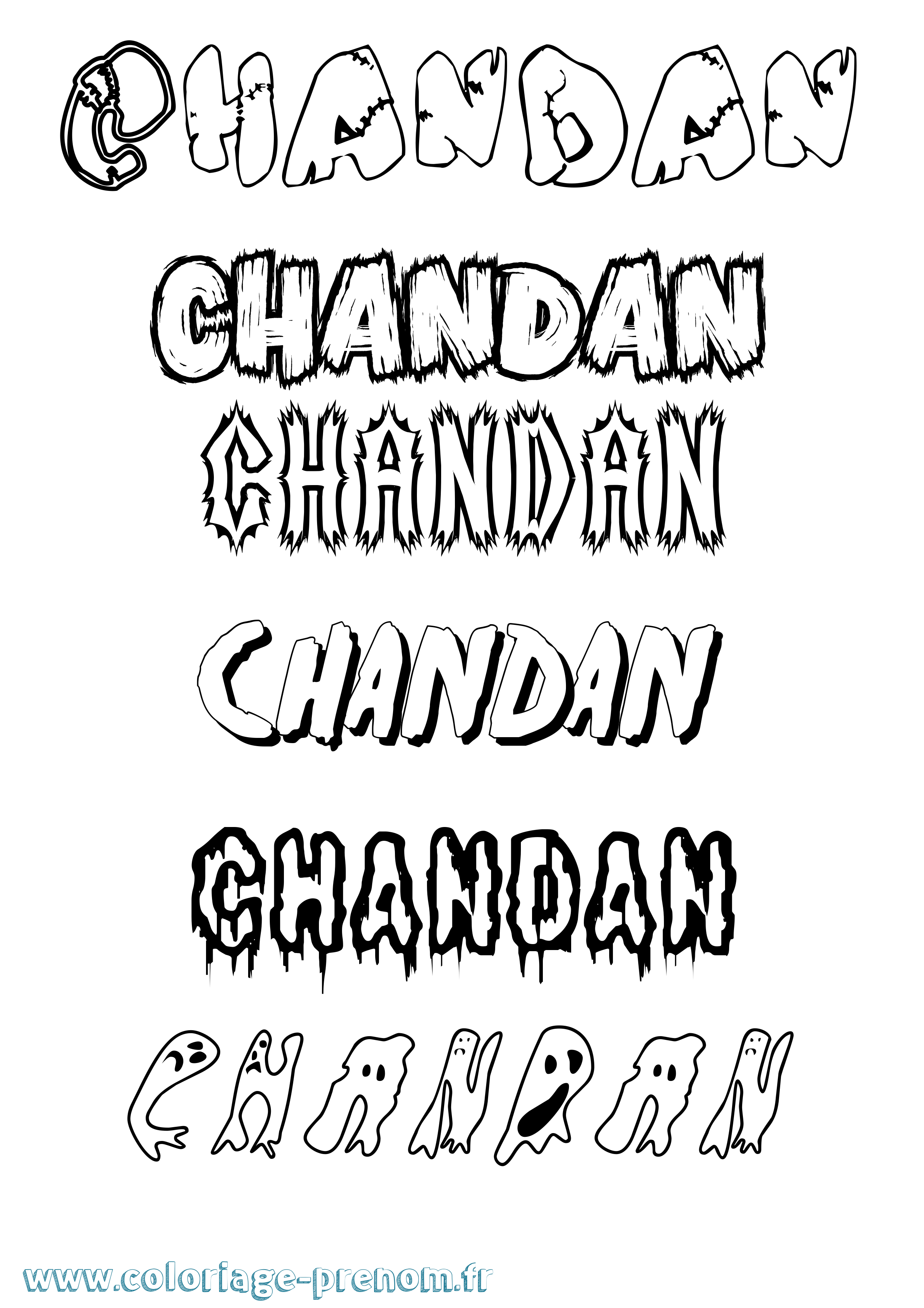 Coloriage prénom Chandan Frisson
