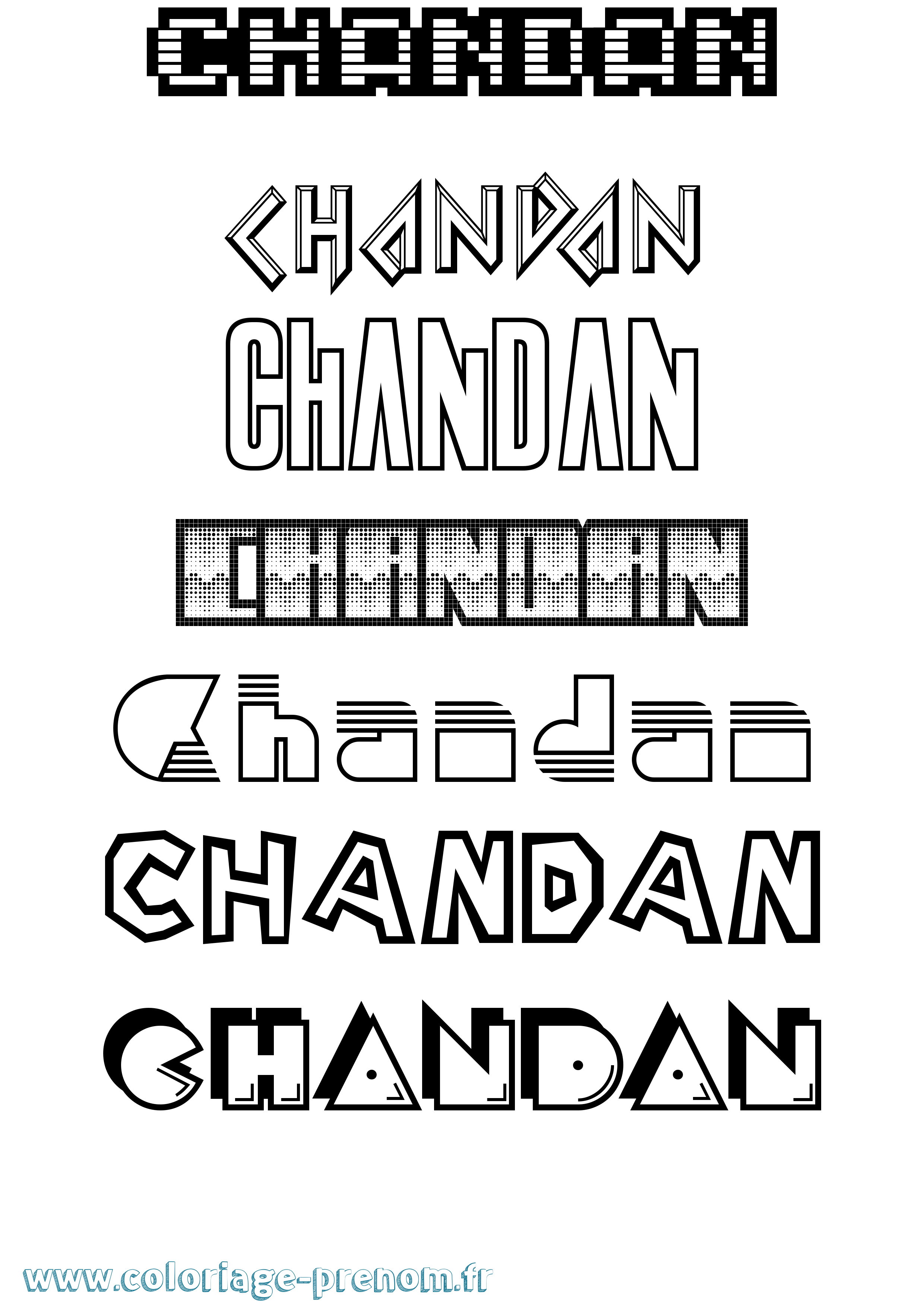 Coloriage prénom Chandan Jeux Vidéos