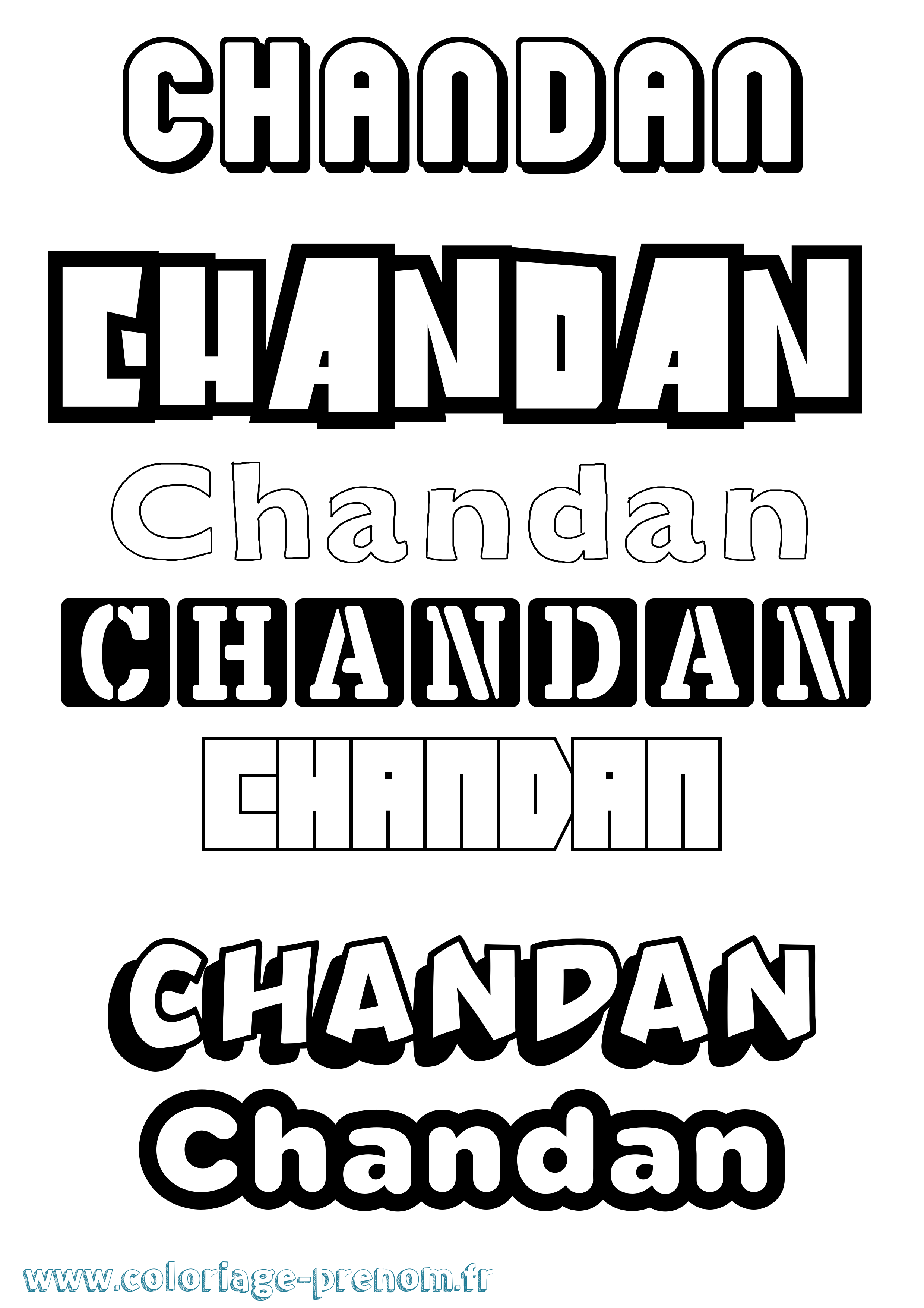 Coloriage prénom Chandan Simple