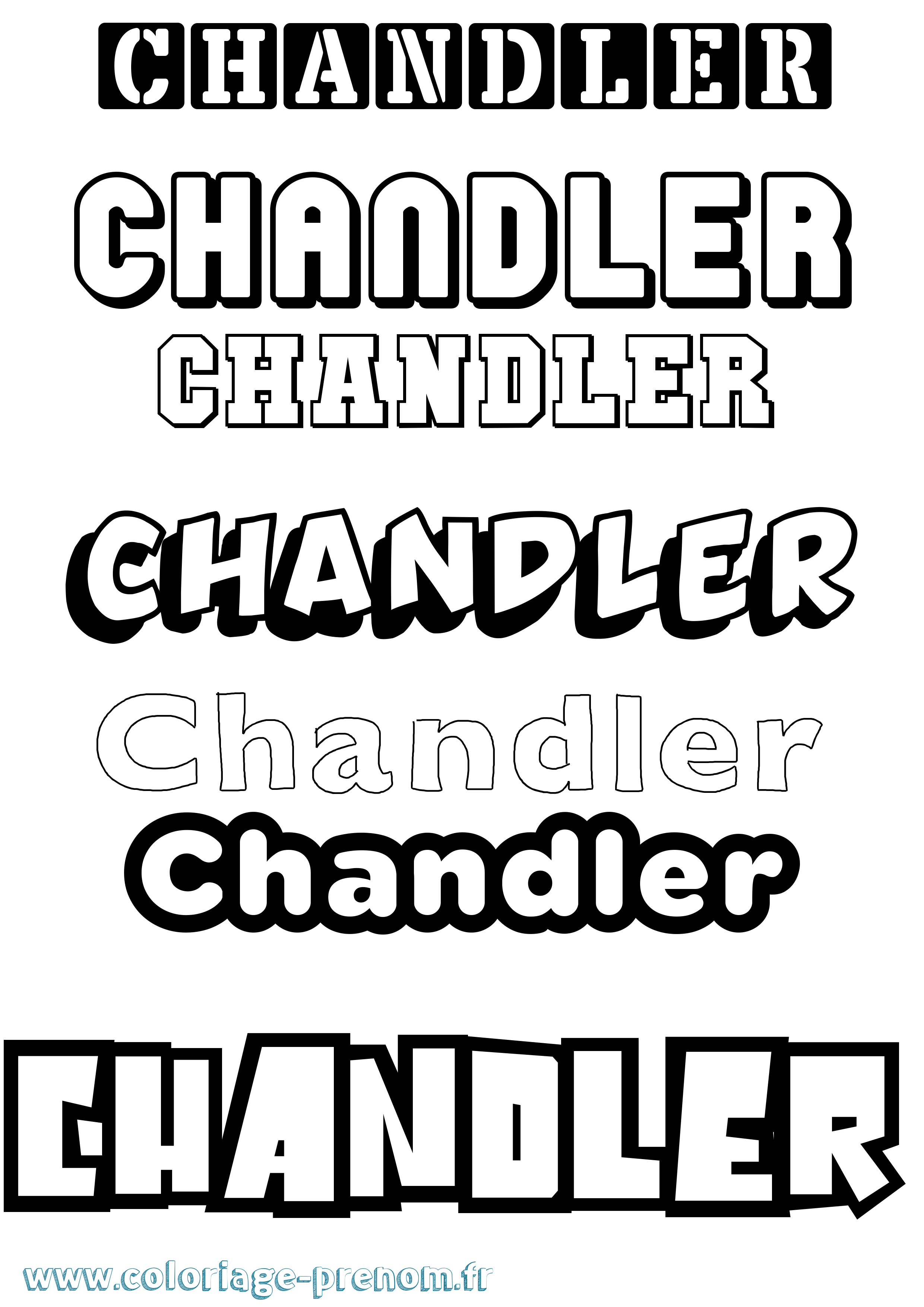 Coloriage prénom Chandler Simple