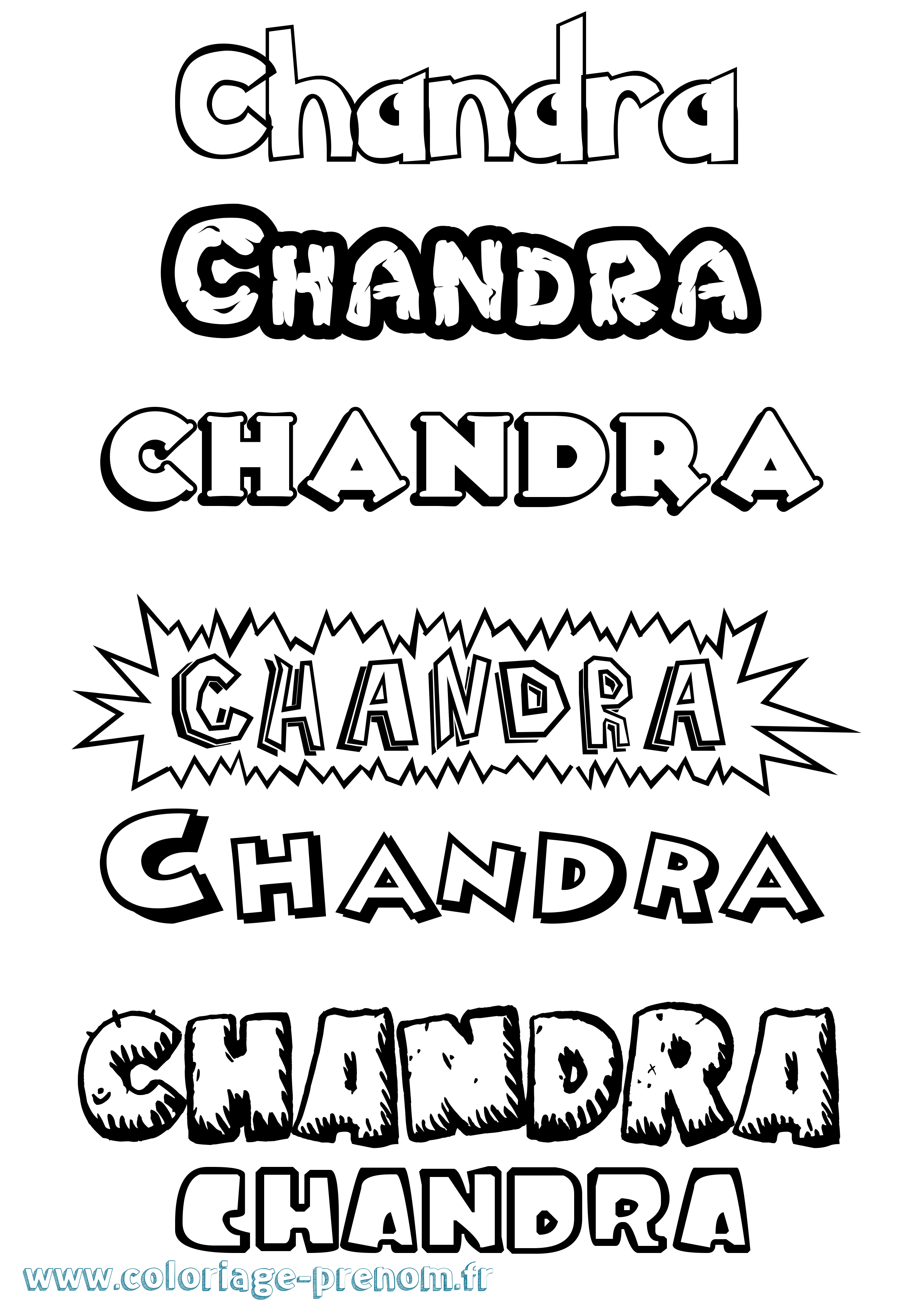 Coloriage prénom Chandra Dessin Animé