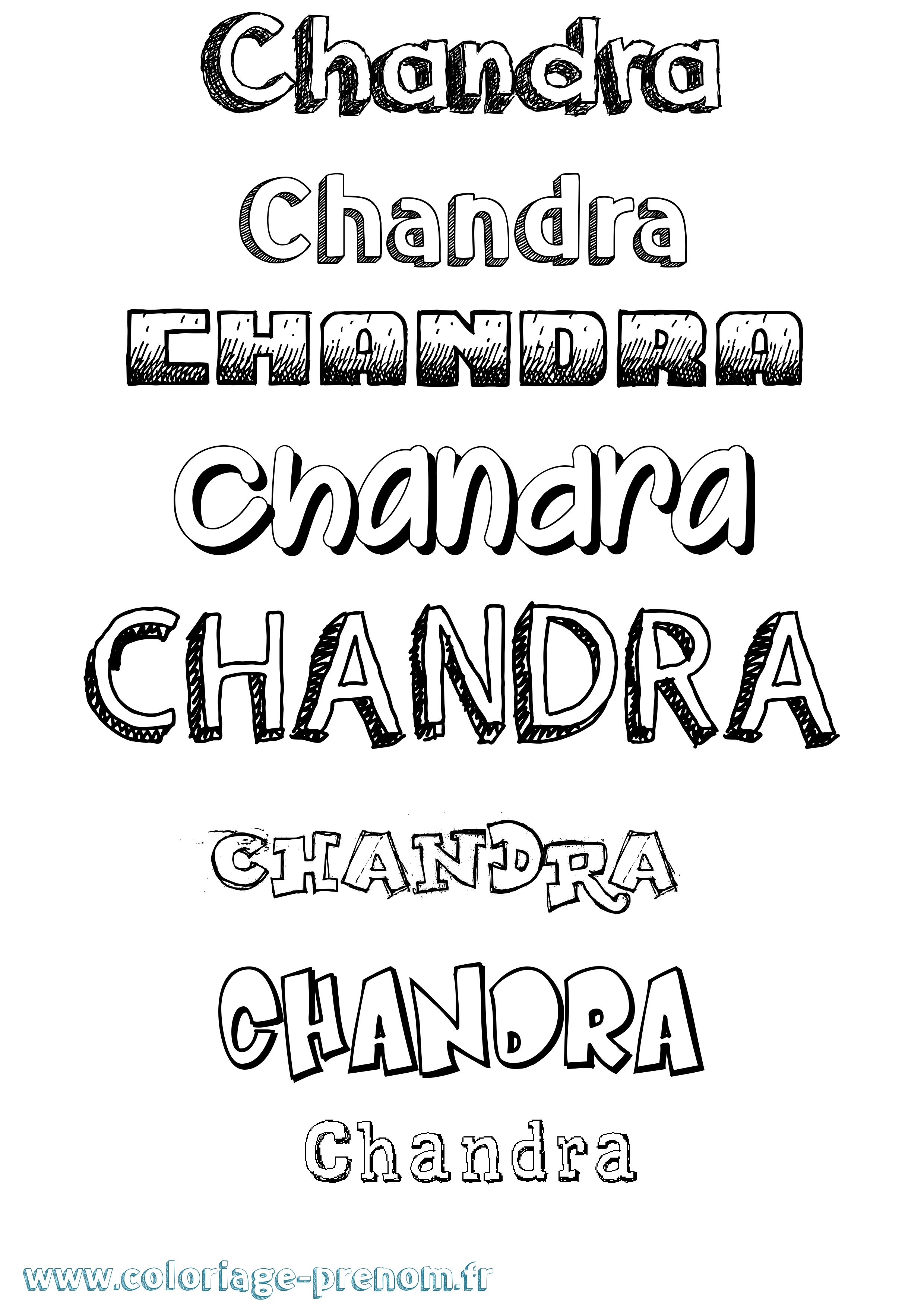 Coloriage prénom Chandra Dessiné