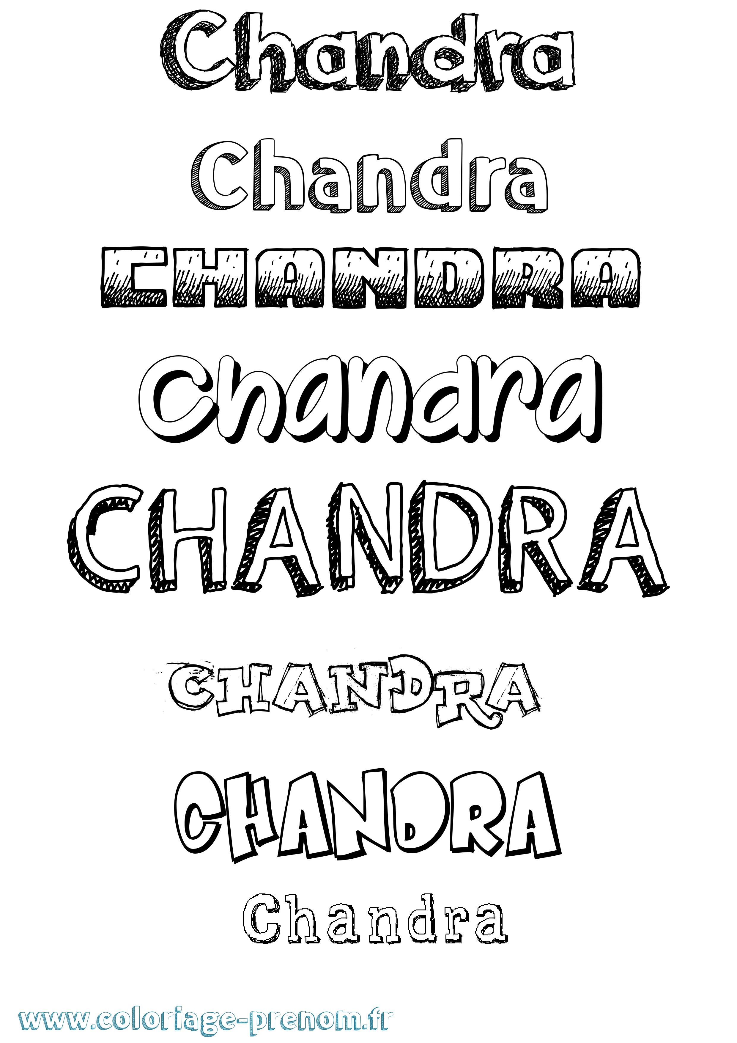 Coloriage Chandra Dessiné Coloriage prénom Chandra Dessiné