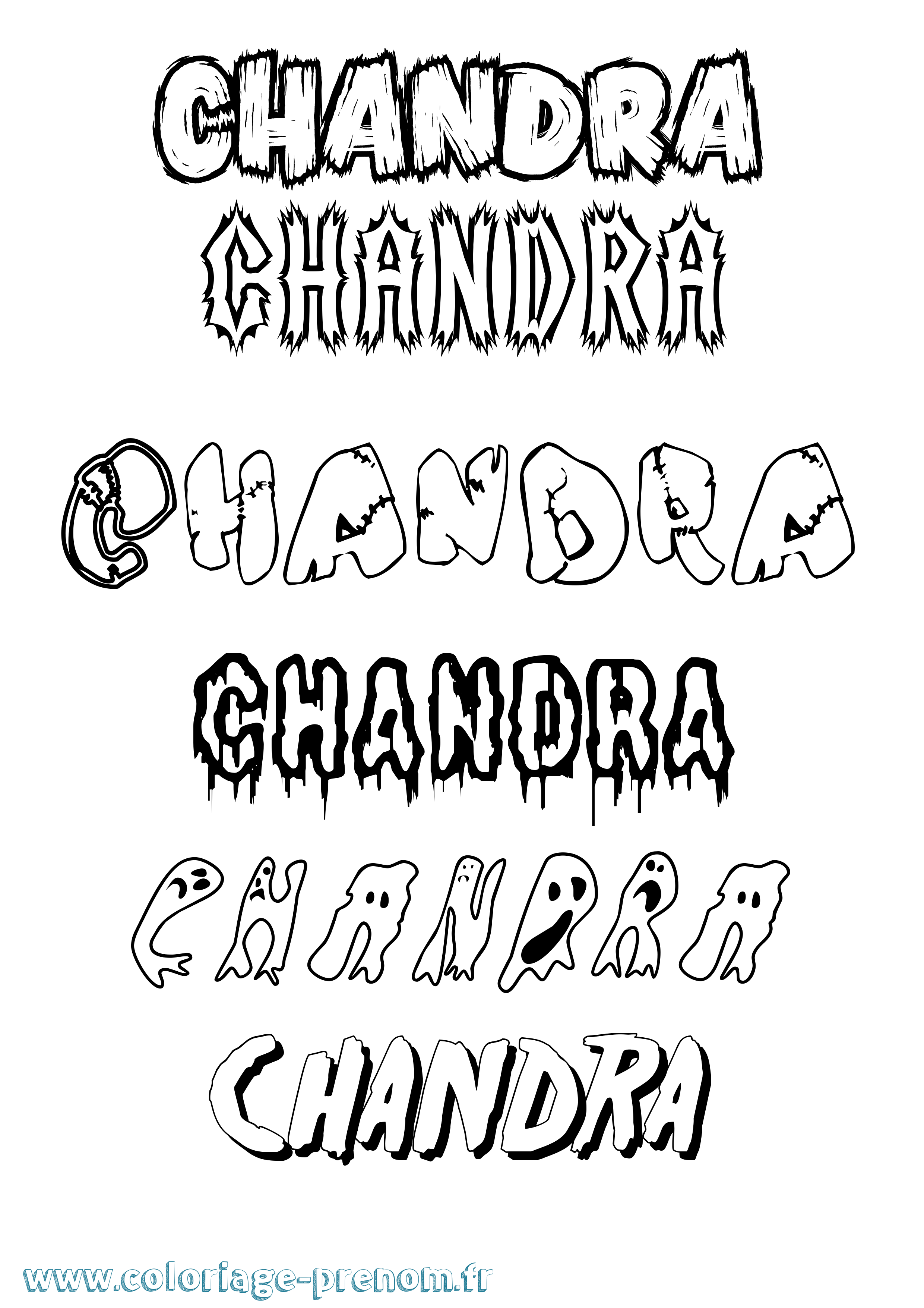 Coloriage Chandra Frisson Coloriage prénom Chandra Frisson