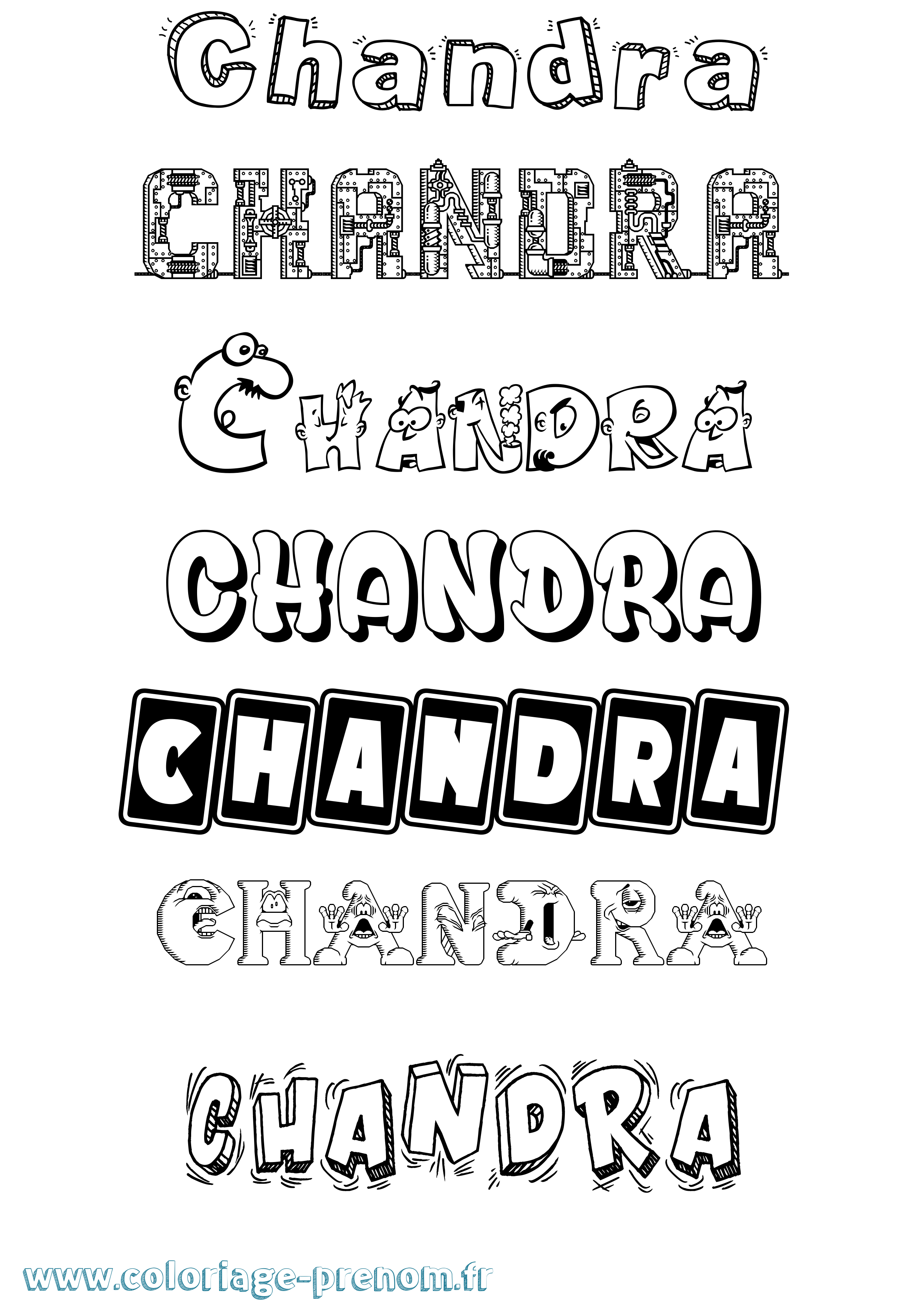 Coloriage prénom Chandra Fun