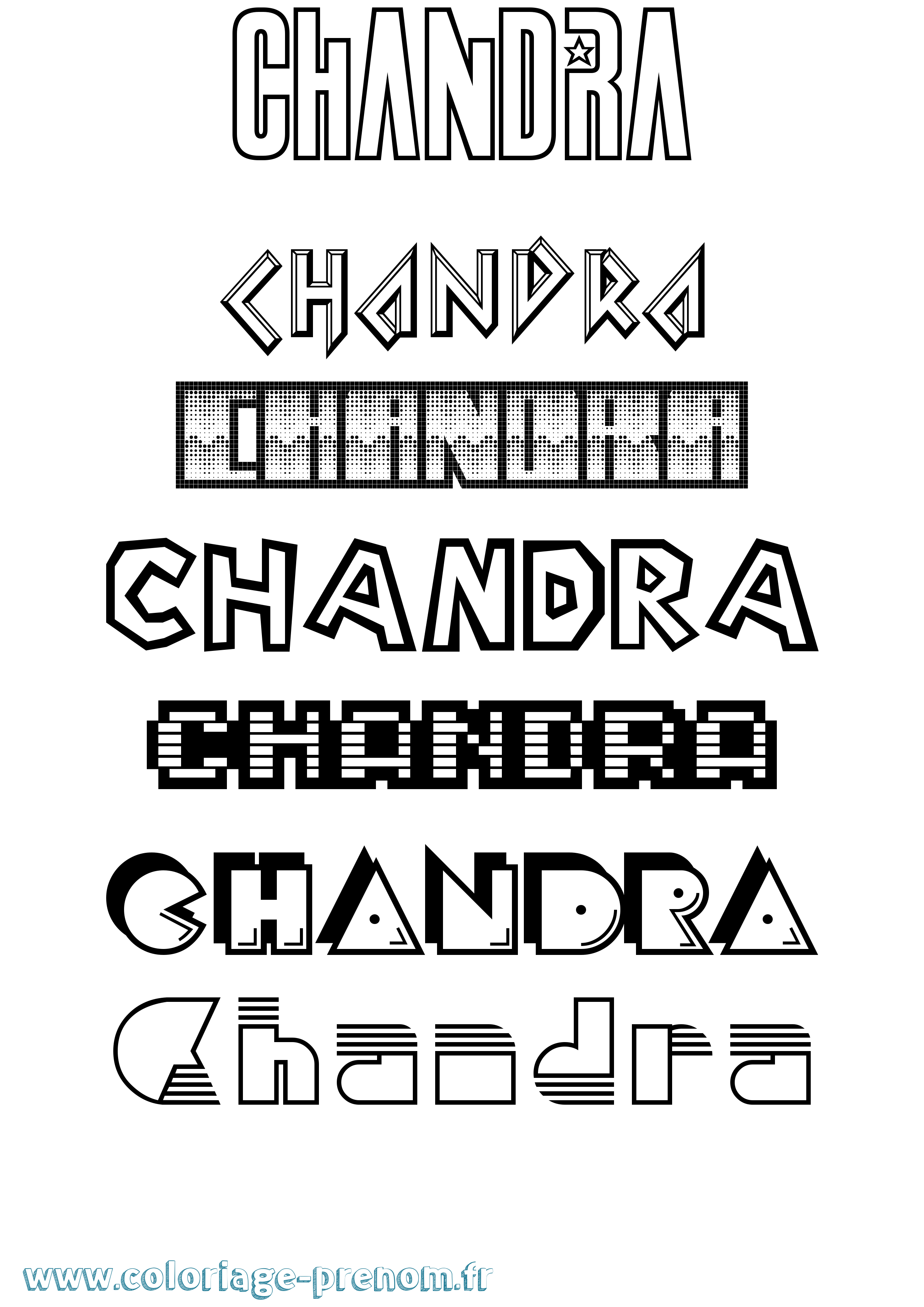 Coloriage prénom Chandra Jeux Vidéos