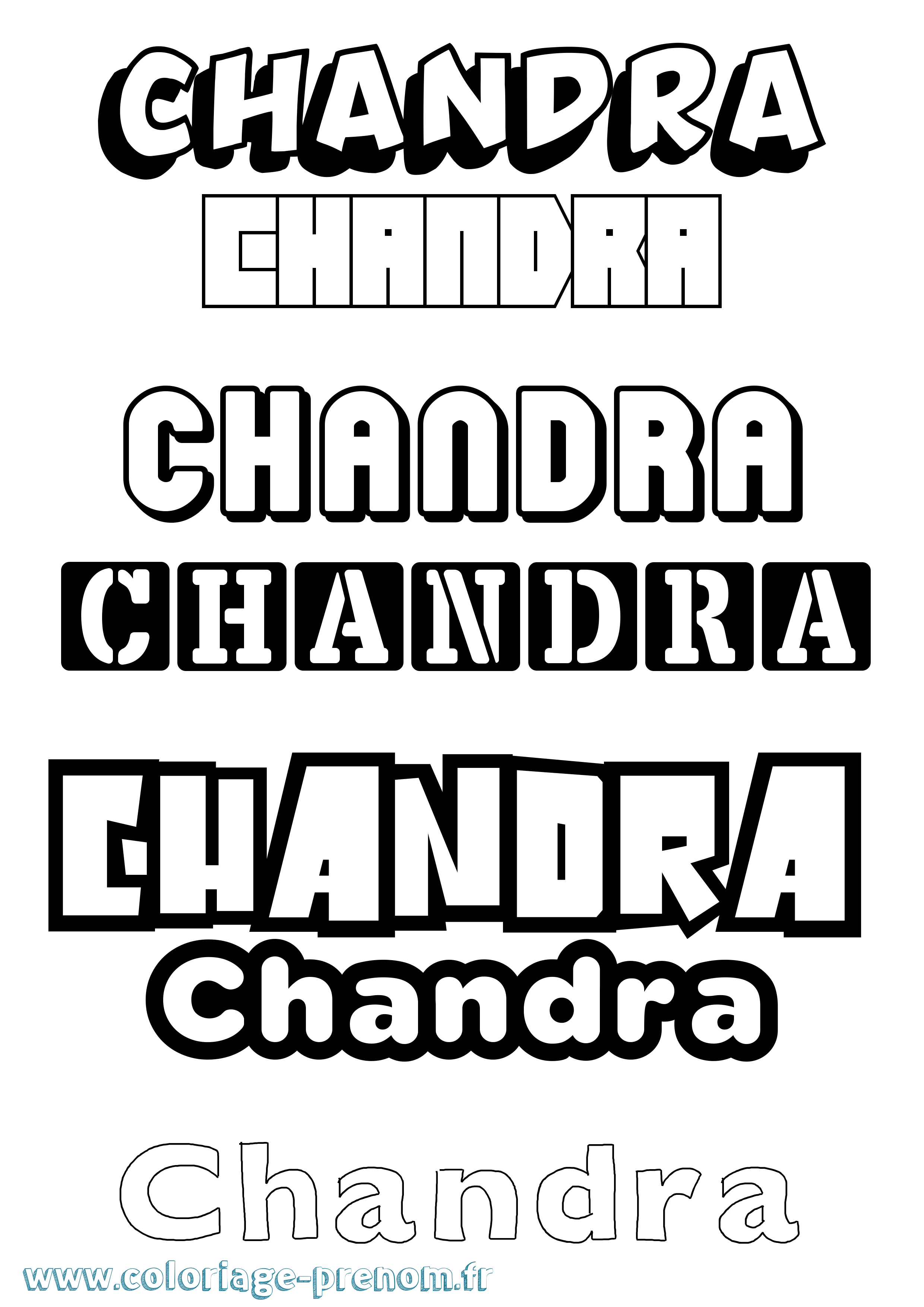 Coloriage prénom Chandra Simple