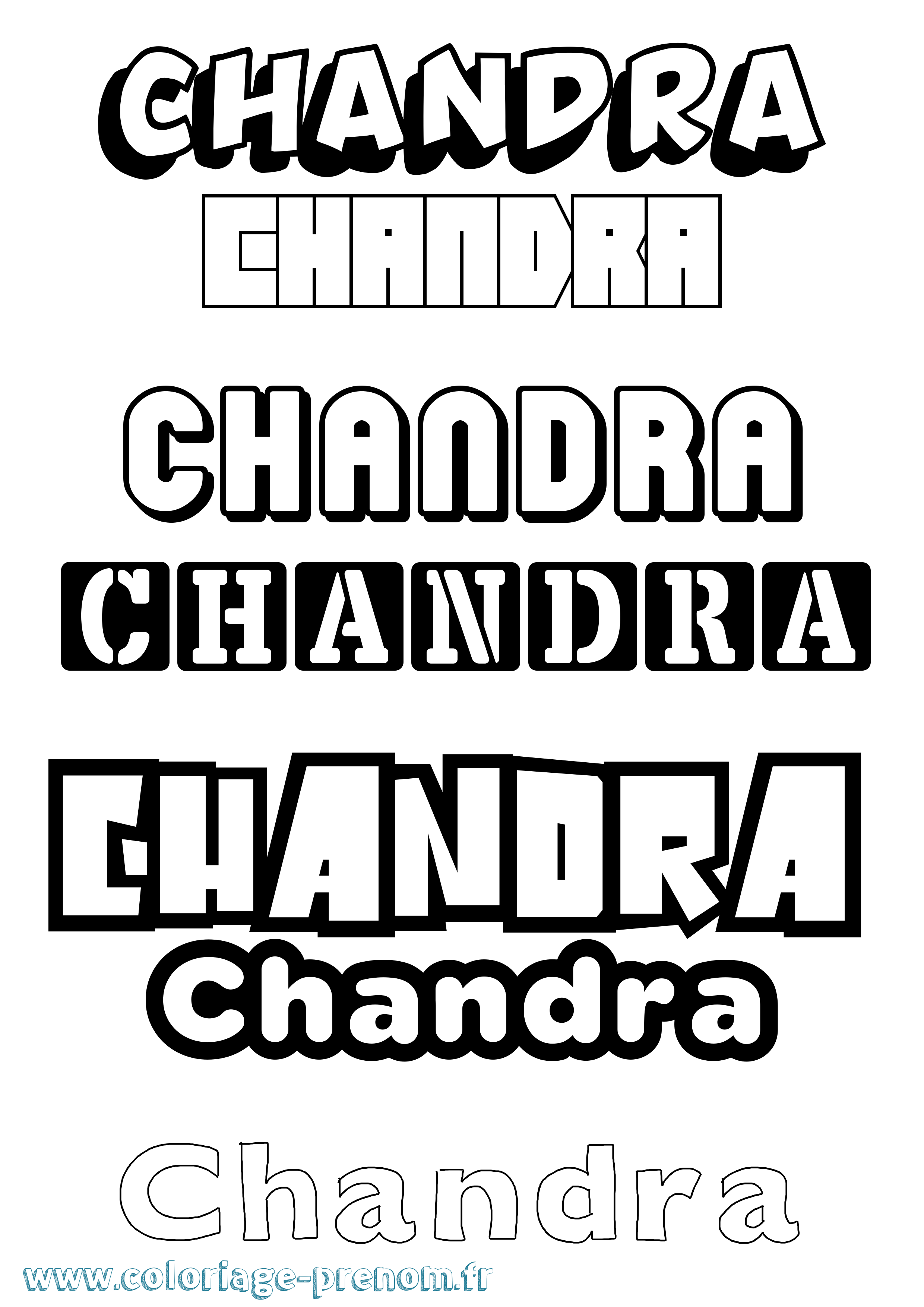 Coloriage Chandra Simple Coloriage prénom Chandra Simple
