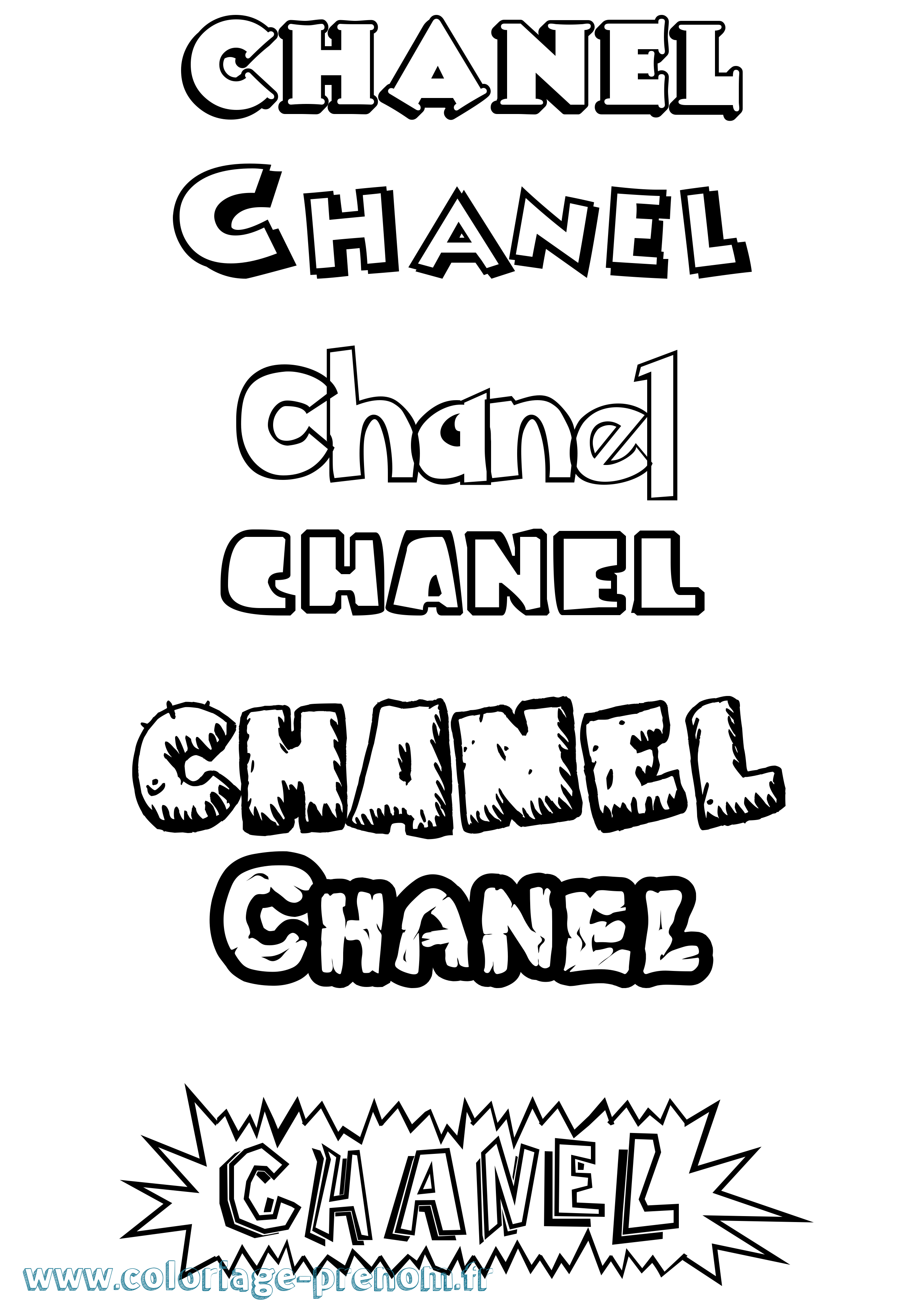 Coloriage prénom Chanel Dessin Animé