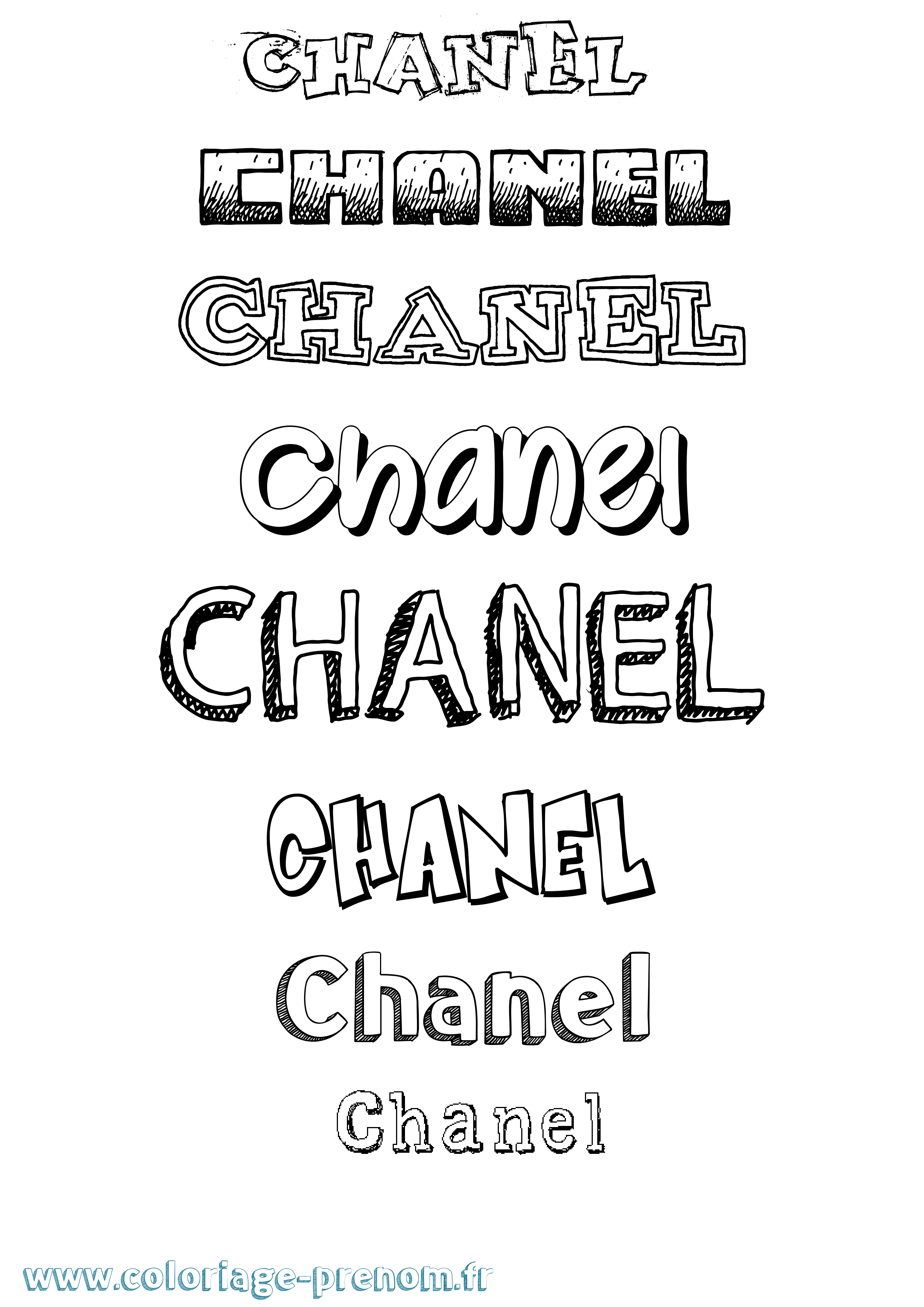 Coloriage prénom Chanel Dessiné
