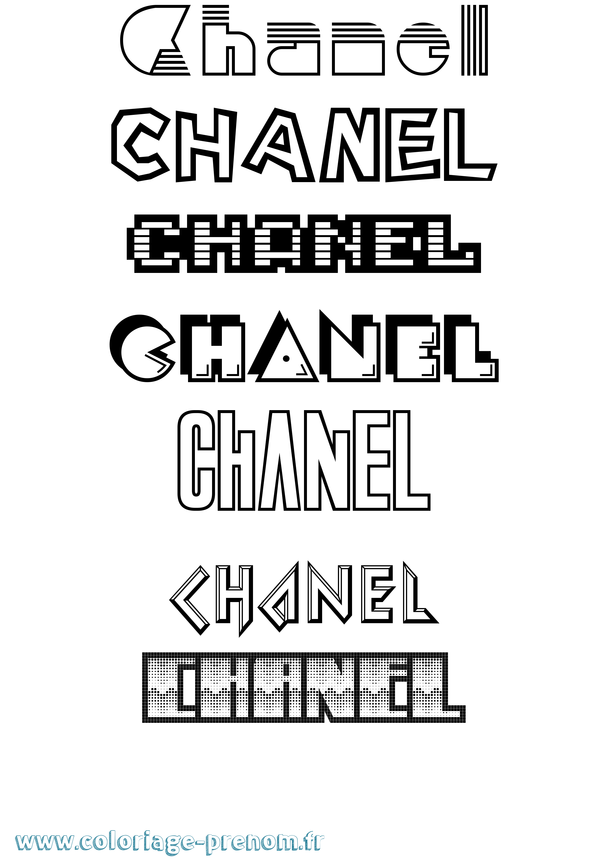 Coloriage prénom Chanel Jeux Vidéos